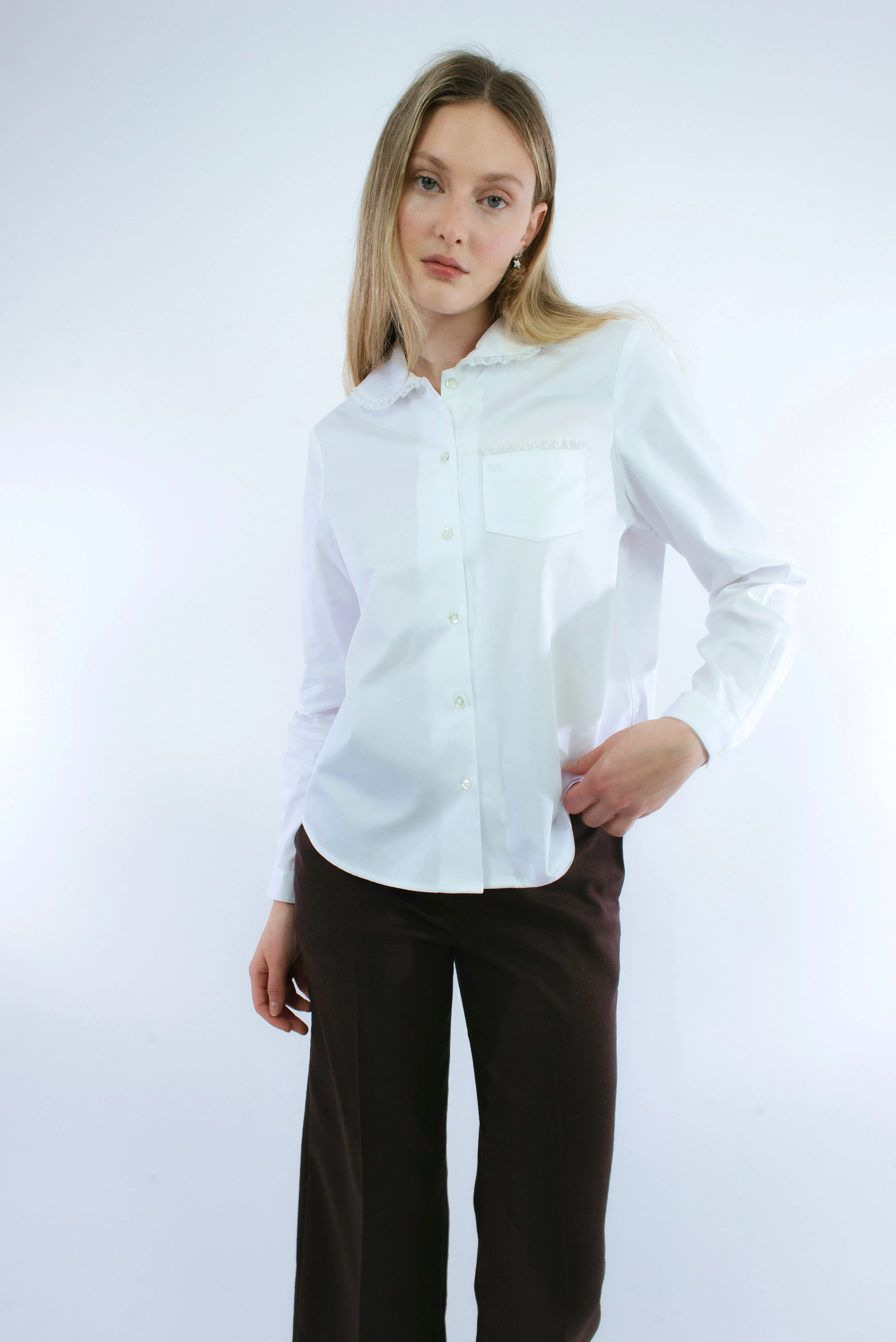 WILBUR TOP IN WHITE LACE sold by Sandy Liang product image thumbnail 5