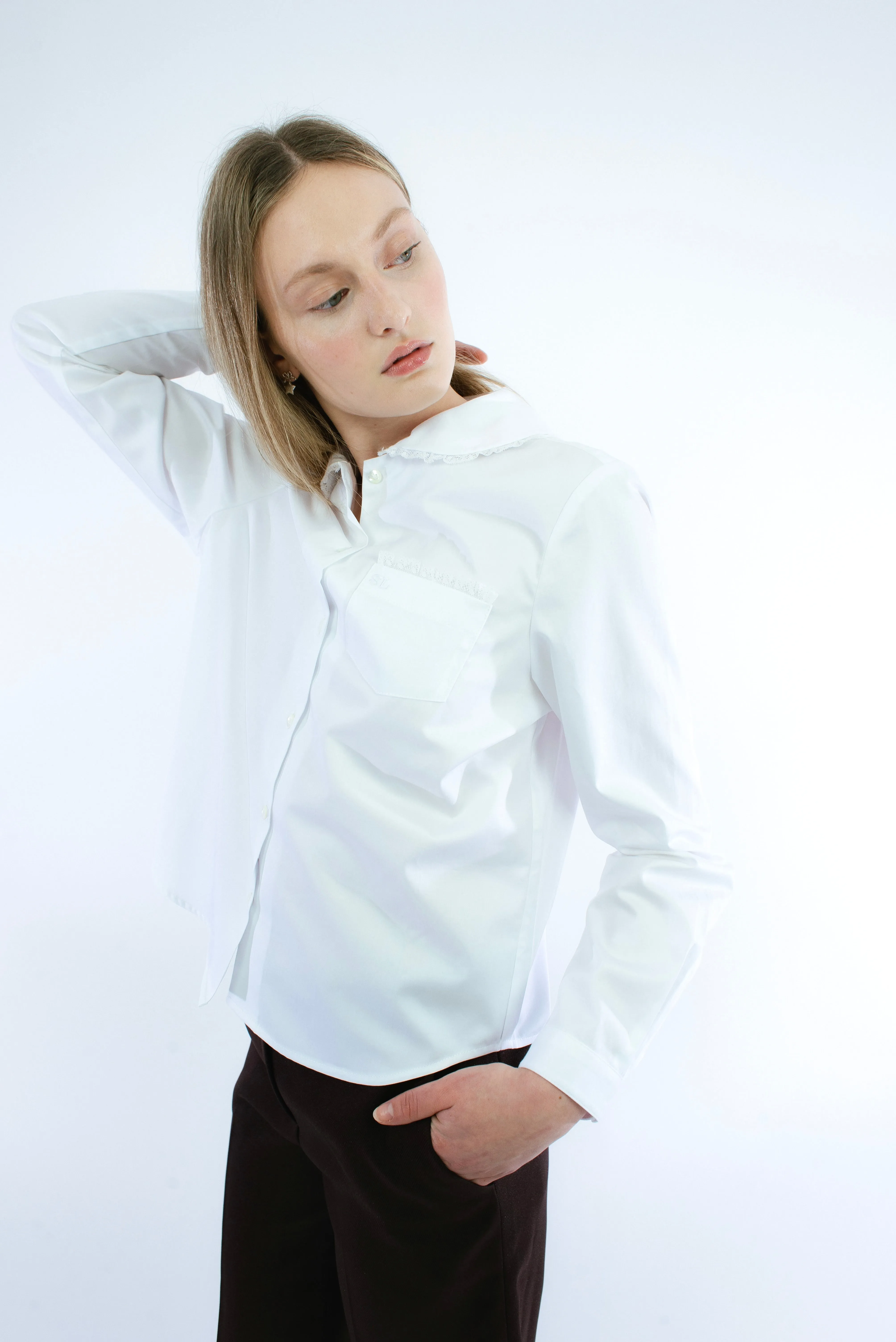 WILBUR TOP IN WHITE LACE sold by Sandy Liang product image thumbnail 3