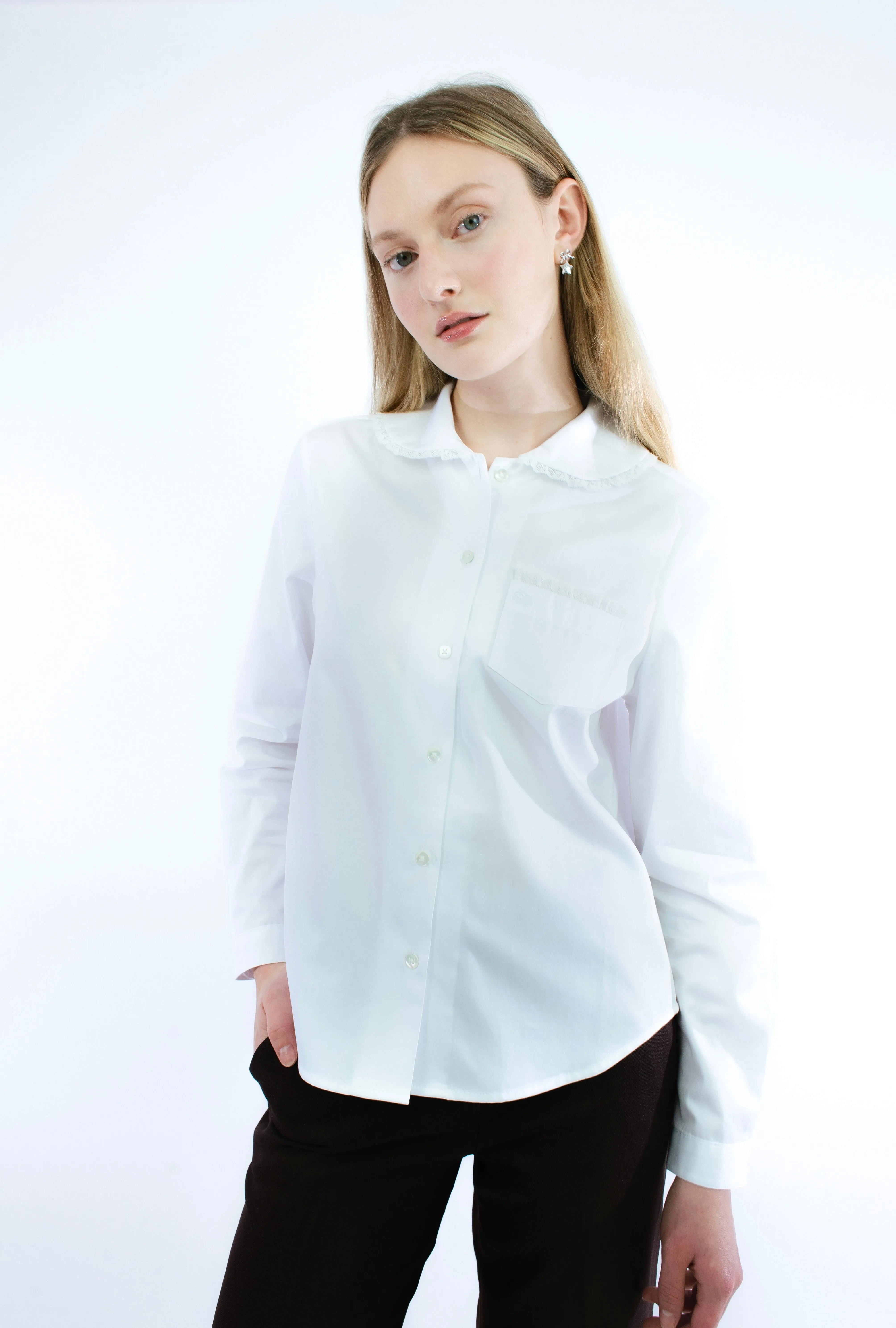 WILBUR TOP IN WHITE LACE sold by Sandy Liang product image thumbnail 2