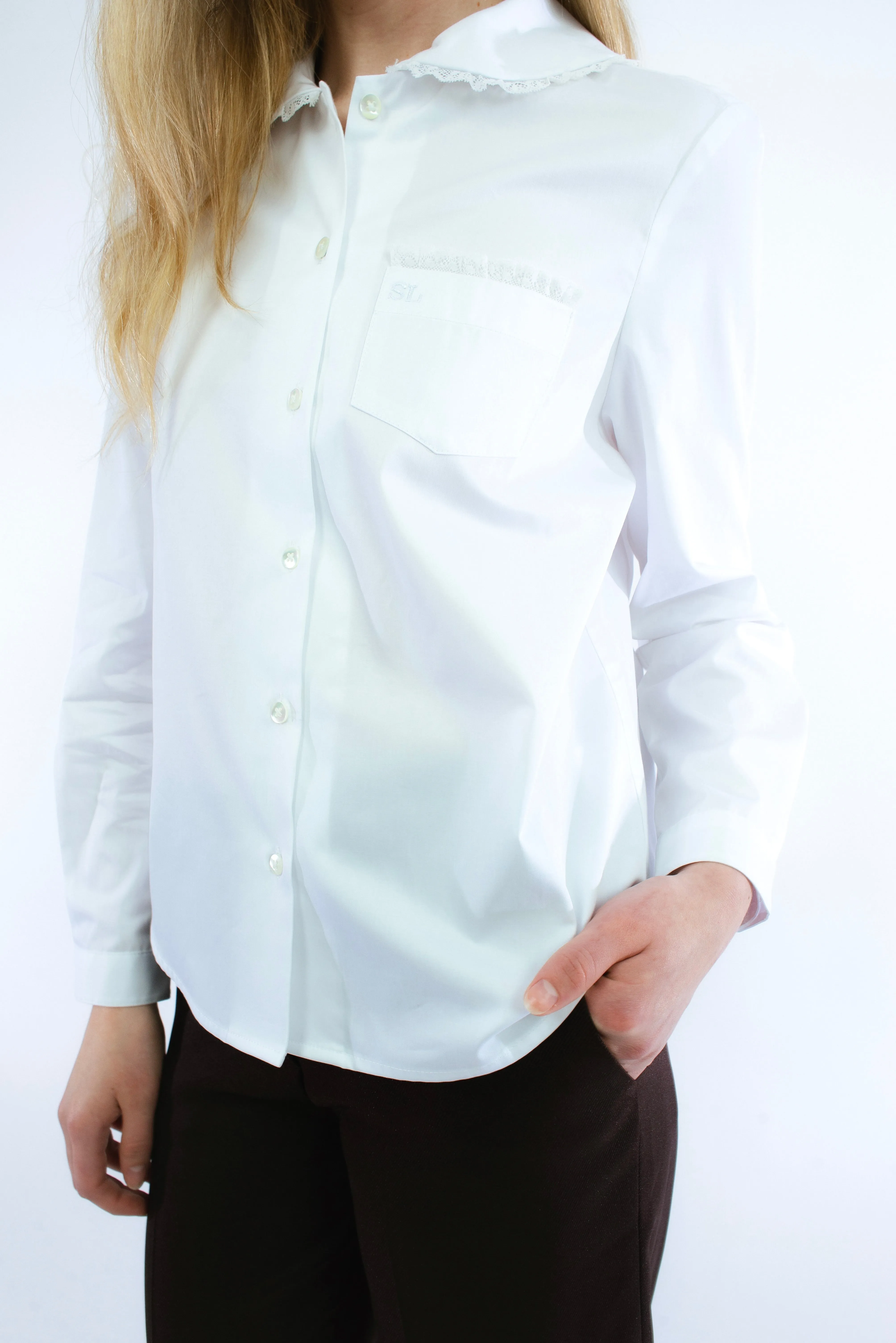 WILBUR TOP IN WHITE LACE sold by Sandy Liang product image thumbnail 4