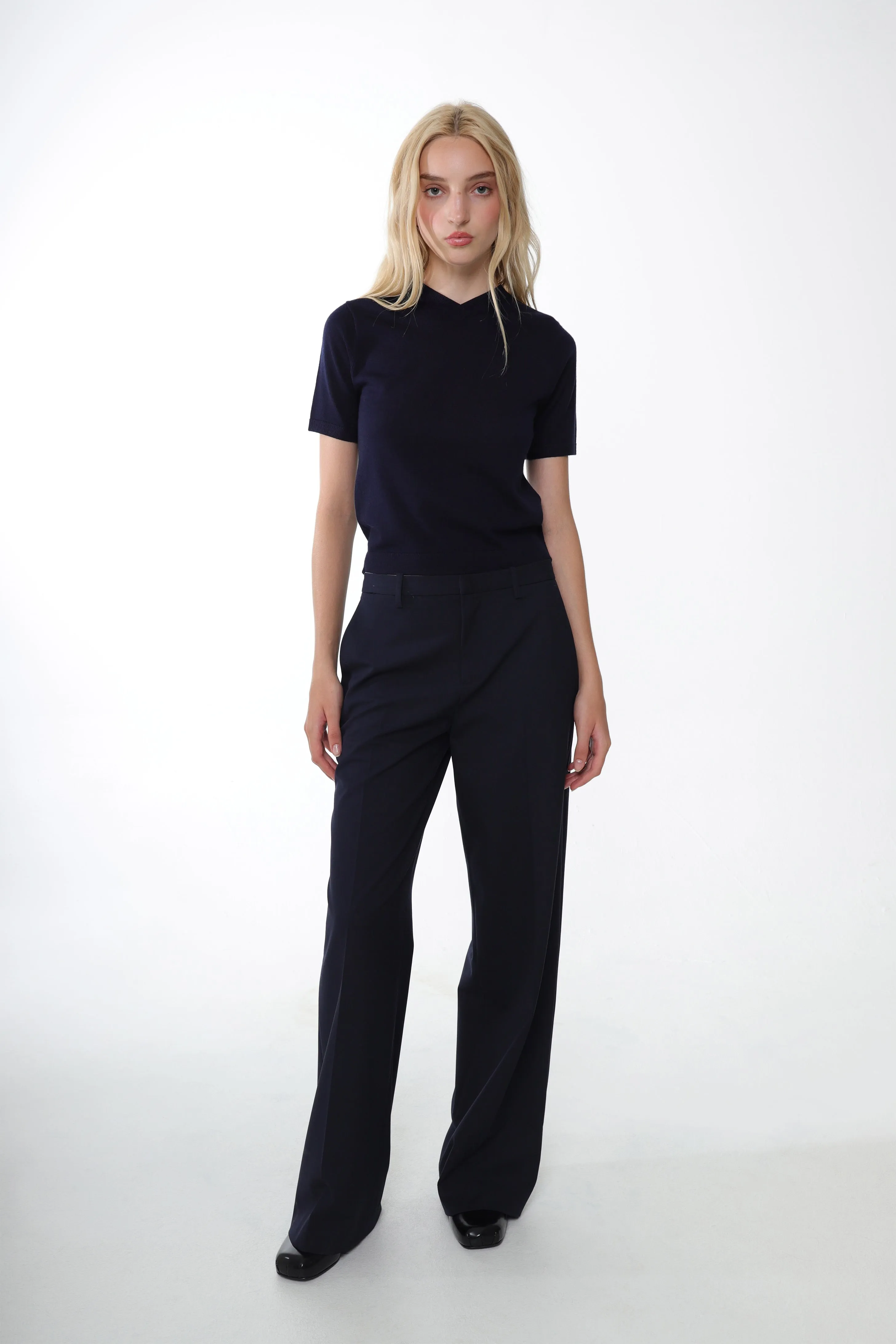 GLASS PANT IN NAVY sold by Sandy Liang product image thumbnail 4