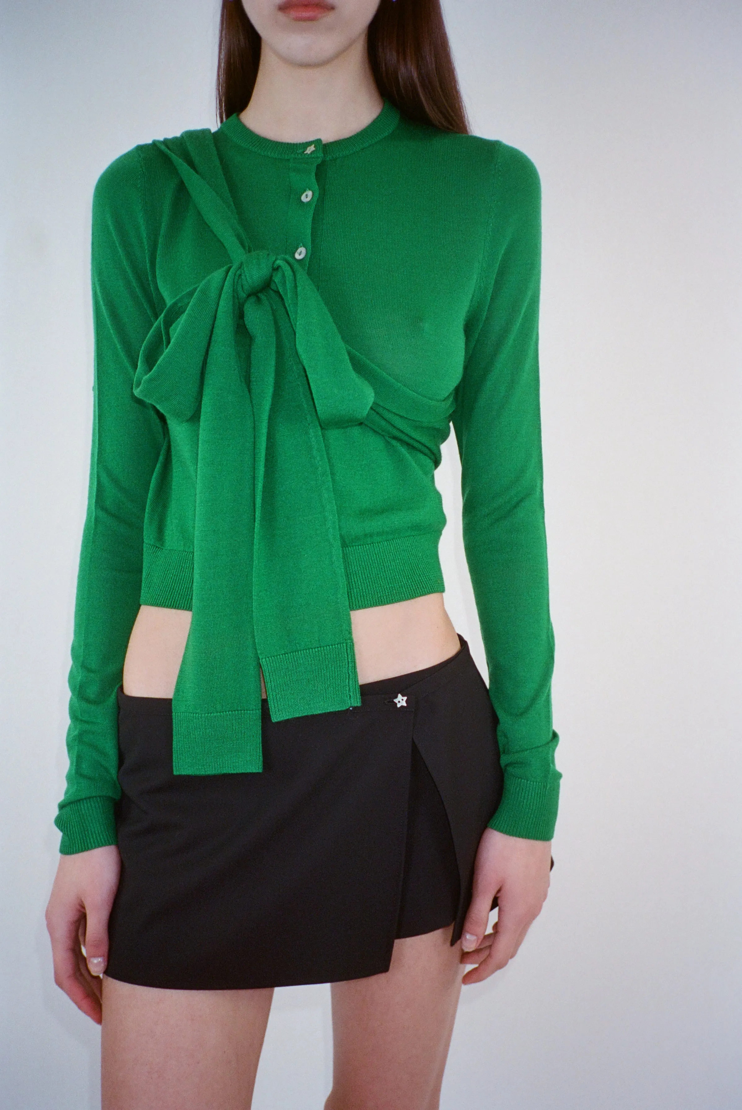 HERMIT CARDIGAN IN KELLY GREEN sold by Sandy Liang product image thumbnail 3