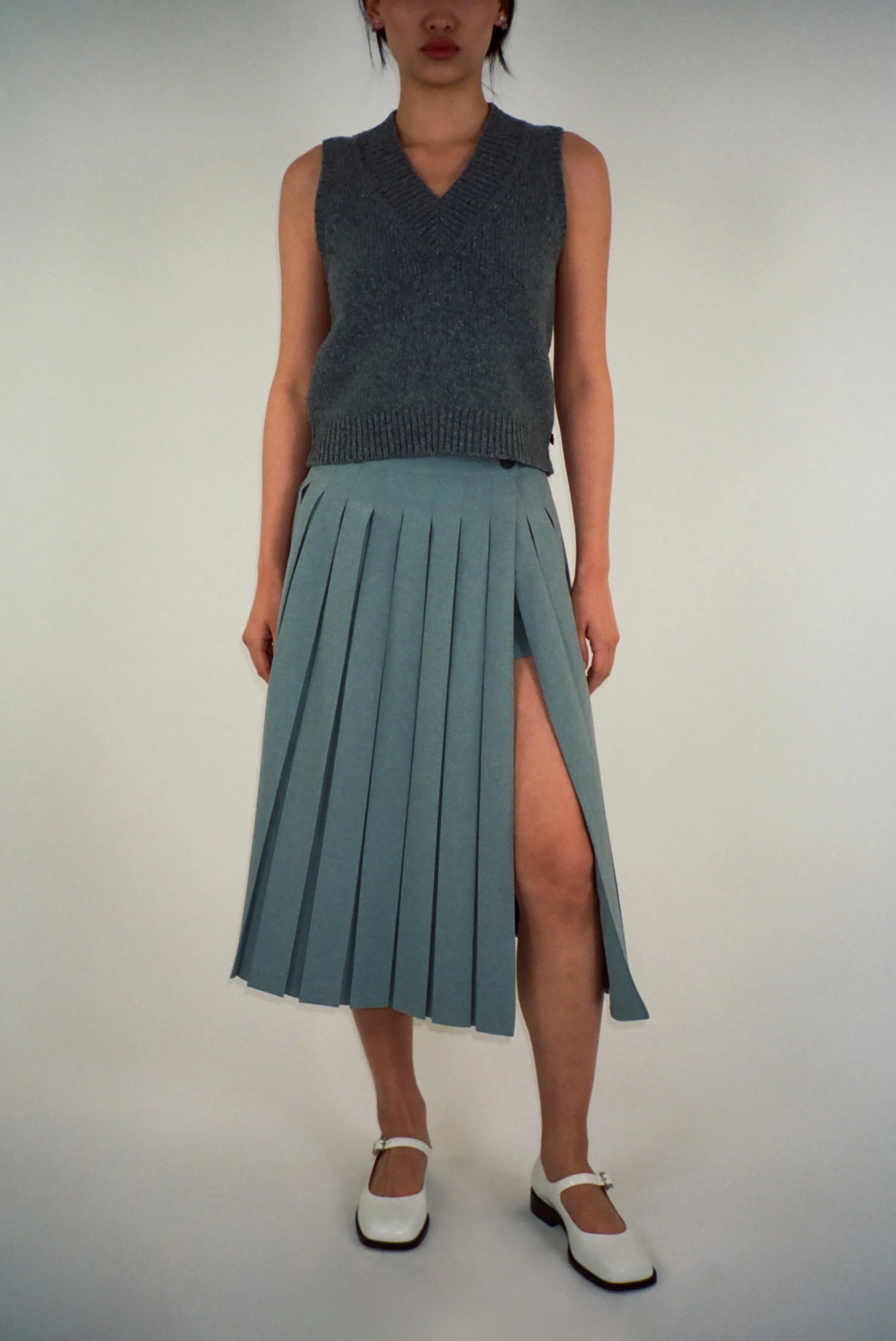 UNIFORM SKORT IN GREY sold by Sandy Liang product image thumbnail 3