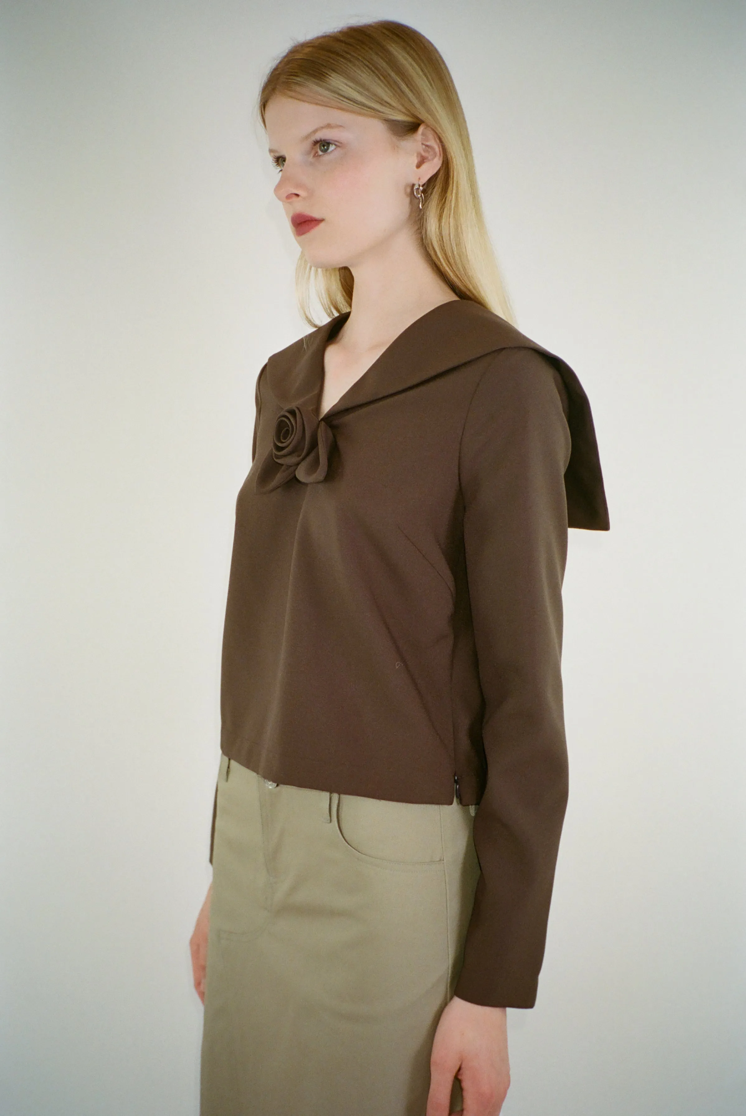 UMI TOP IN ESPRESSO sold by Sandy Liang product image thumbnail 2