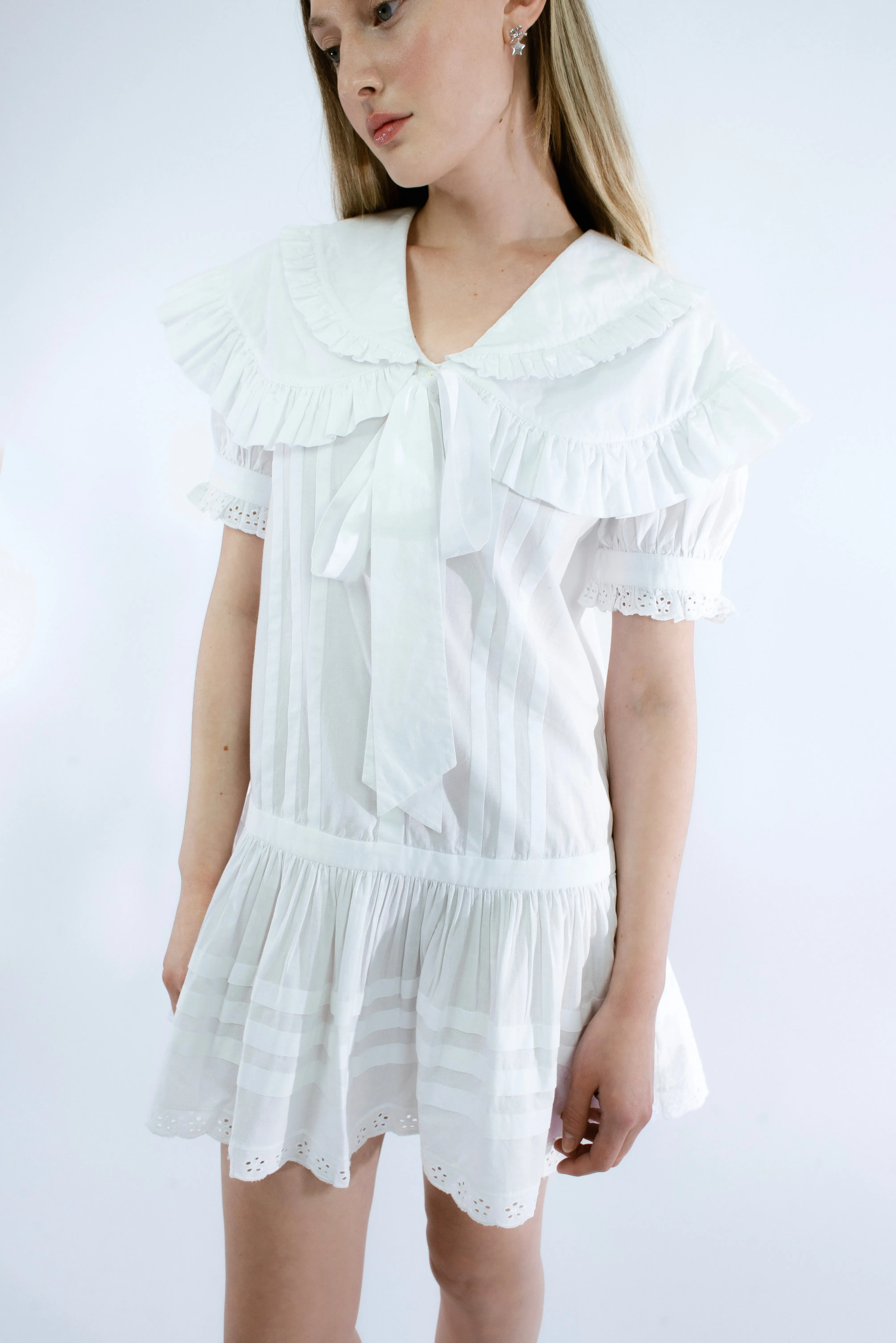 TOKI DRESS IN WHITE sold by Sandy Liang product image thumbnail 2