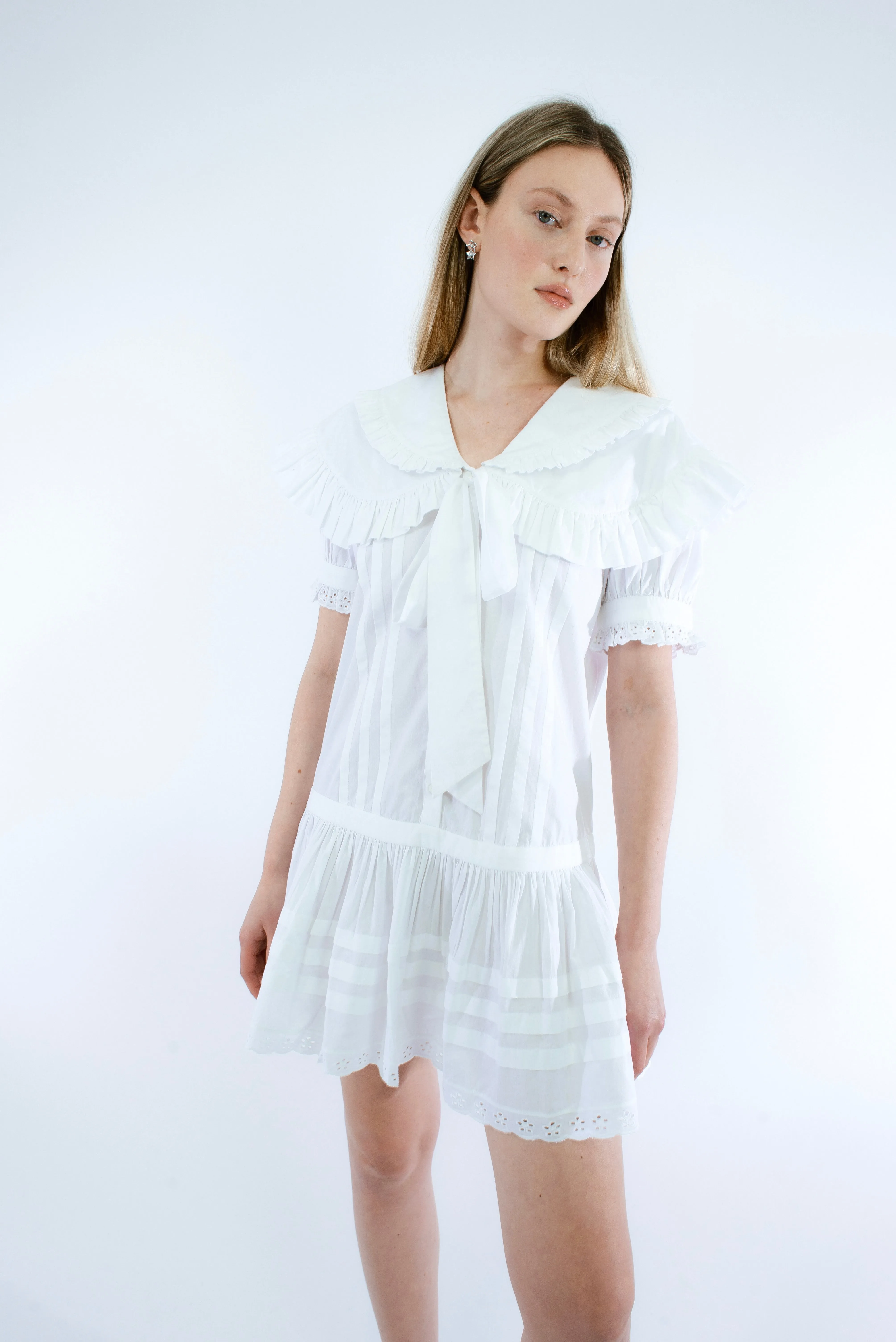 TOKI DRESS IN WHITE sold by Sandy Liang product image thumbnail 5