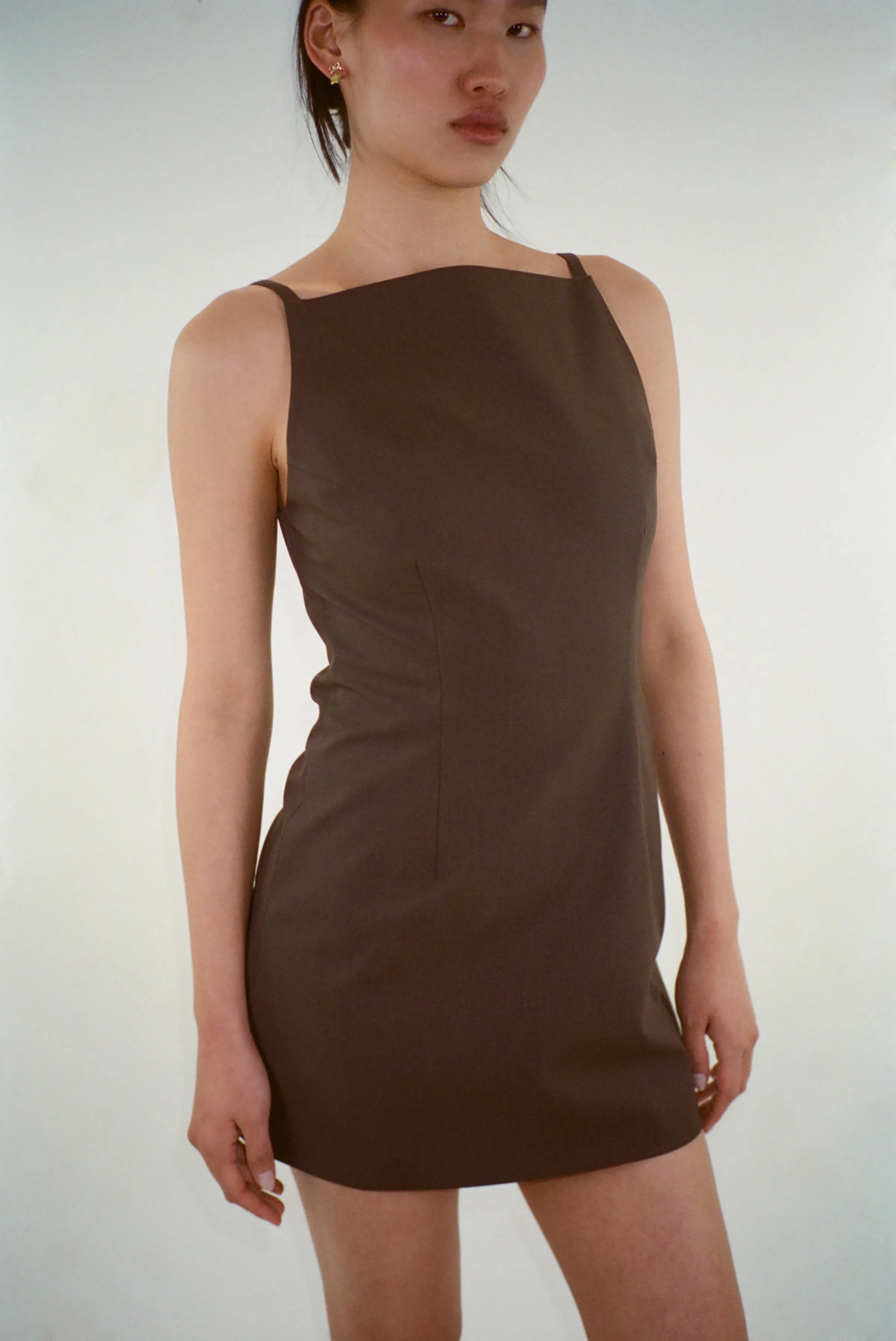 ABERDEEN DRESS IN BROWN sold by Sandy Liang product image thumbnail 4