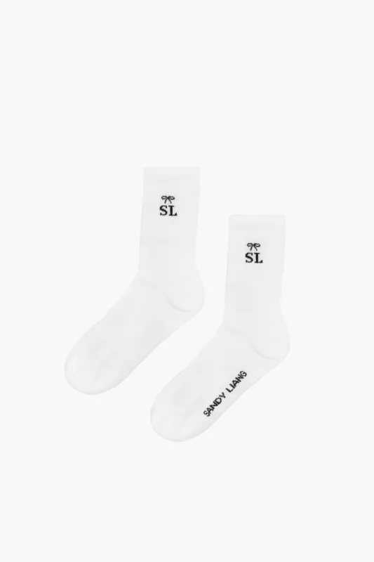 SPORT MONOGRAM SOCK IN WHITE made by Sandy Liang