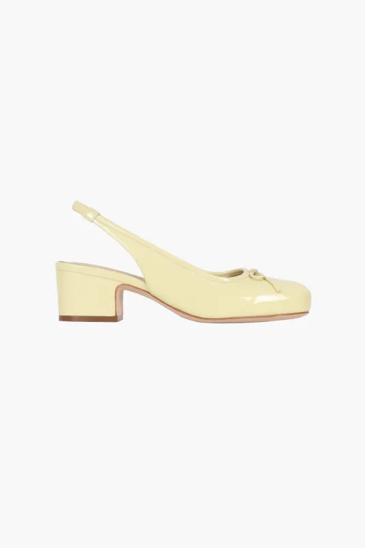 SLINGBACK 45 IN BUTTER PATENT sold by Sandy Liang