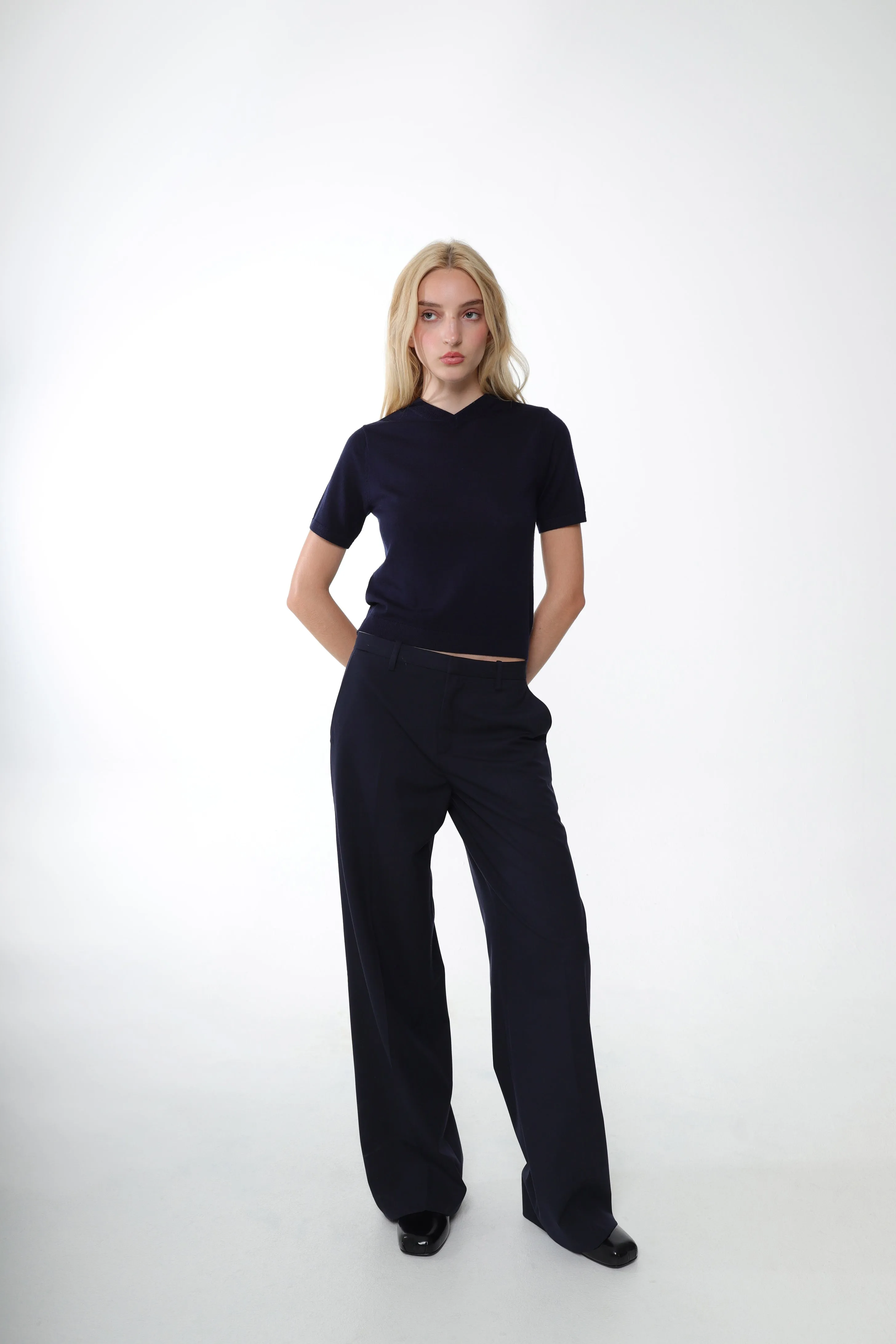 FENNY SWEATER IN NAVY sold by Sandy Liang product image thumbnail 4