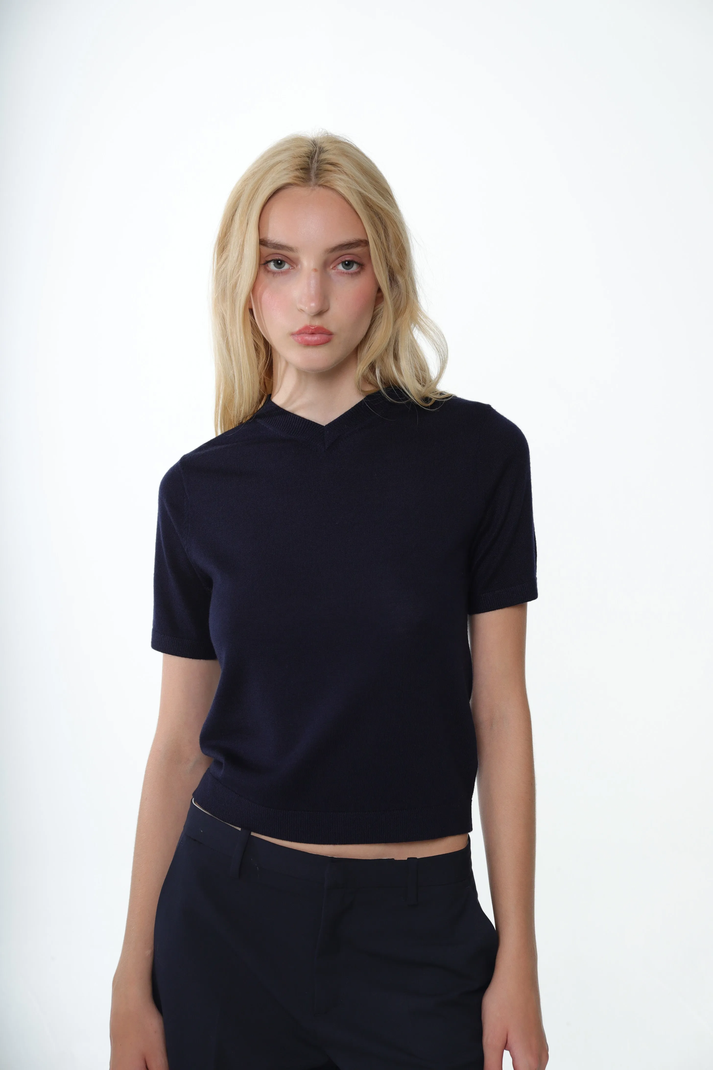 FENNY SWEATER IN NAVY sold by Sandy Liang product image thumbnail 3