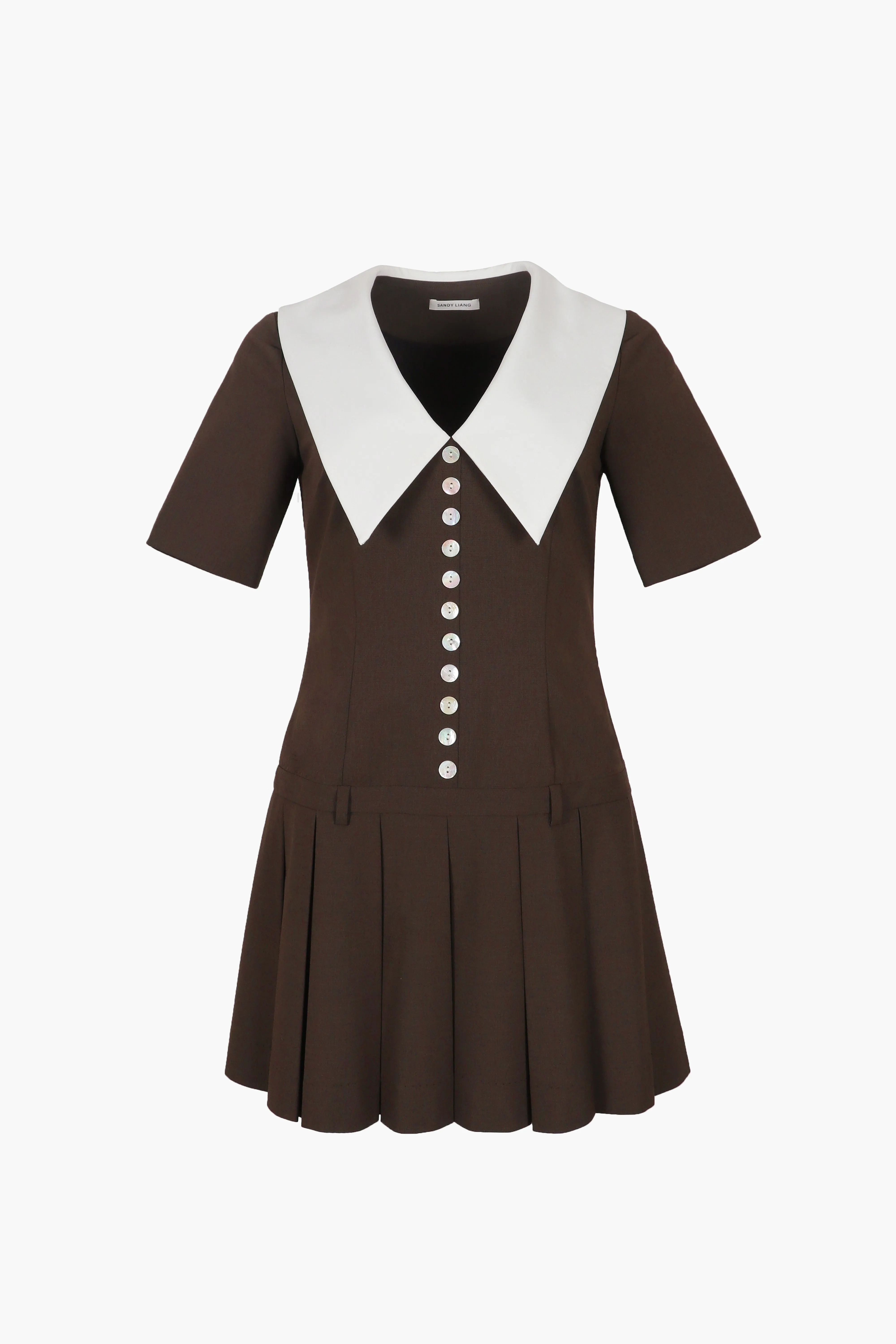 KERRY DRESS IN BROWN sold by Sandy Liang
