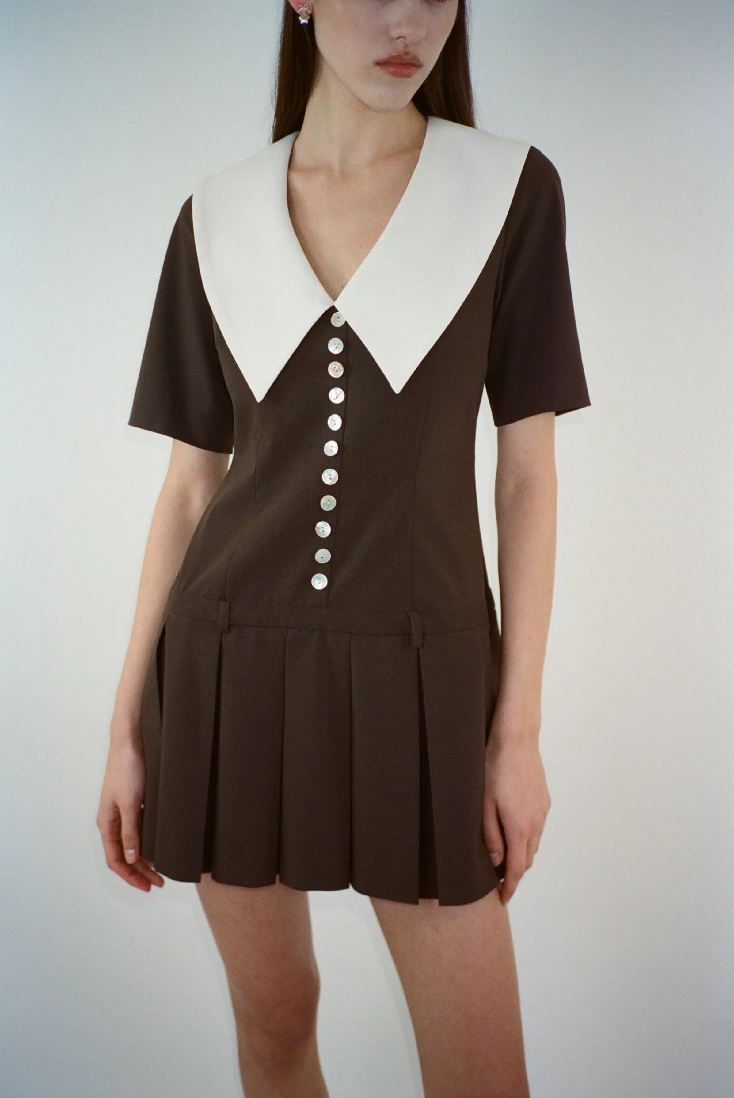 KERRY DRESS IN BROWN sold by Sandy Liang product image thumbnail 4