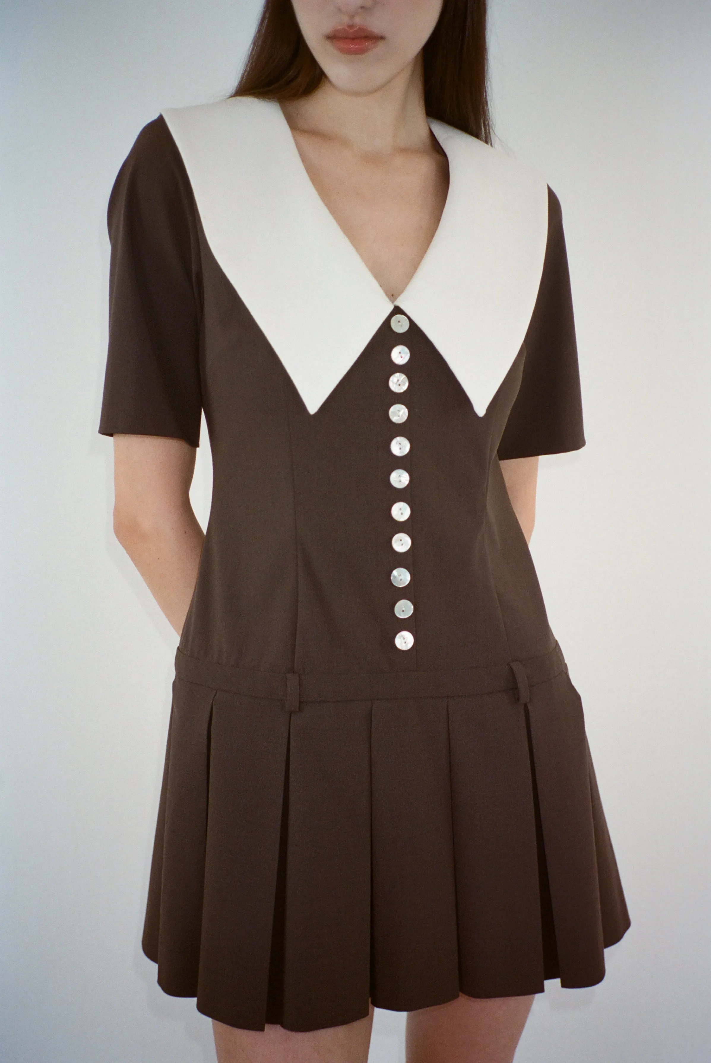 KERRY DRESS IN BROWN sold by Sandy Liang product image thumbnail 2
