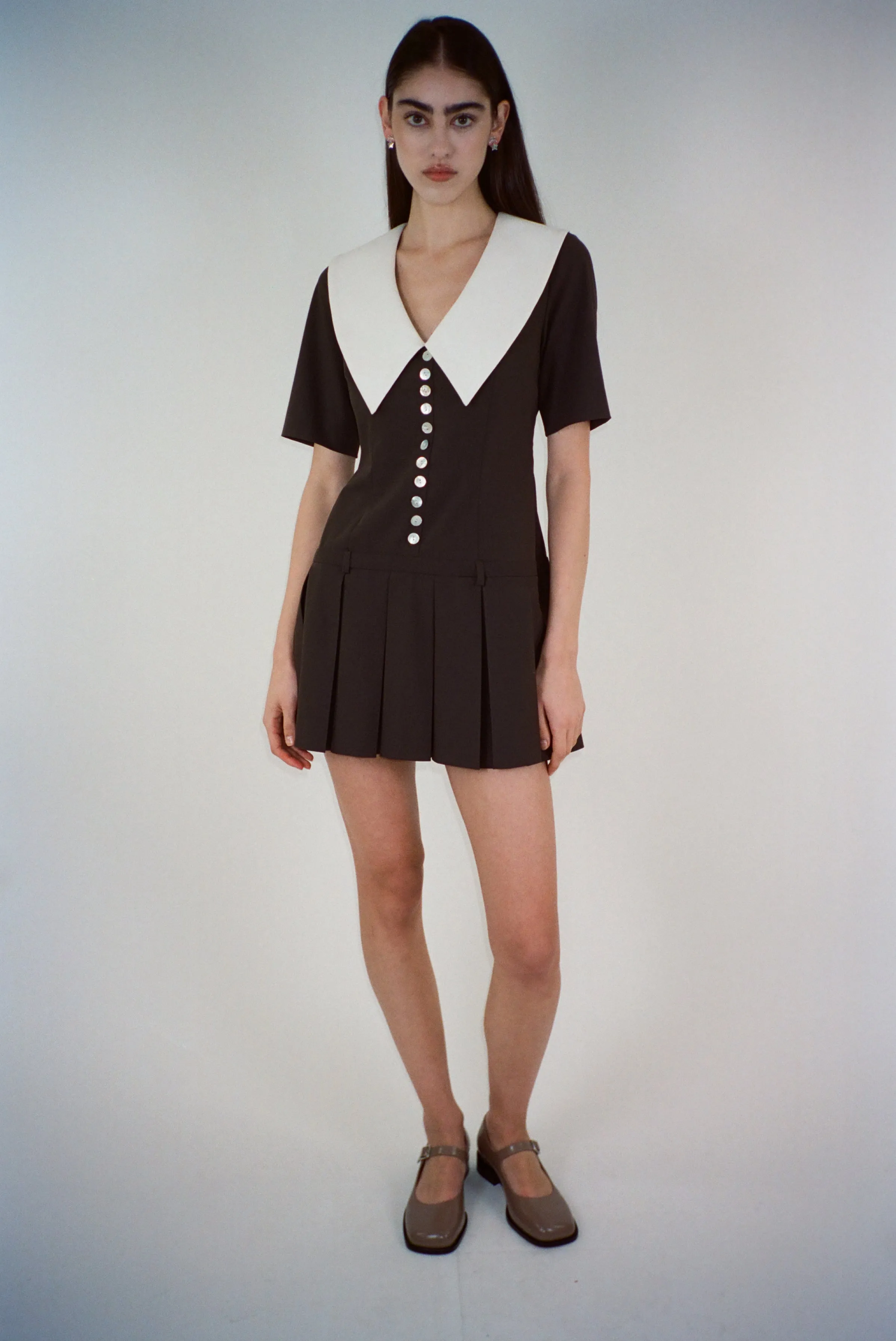 KERRY DRESS IN BROWN sold by Sandy Liang product image thumbnail 5