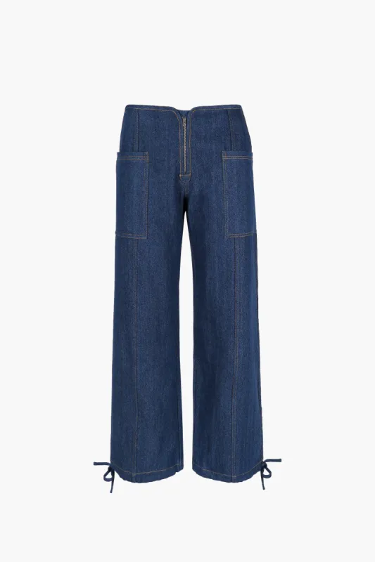 TIFOSI PANT IN INDIGO made by Sandy Liang