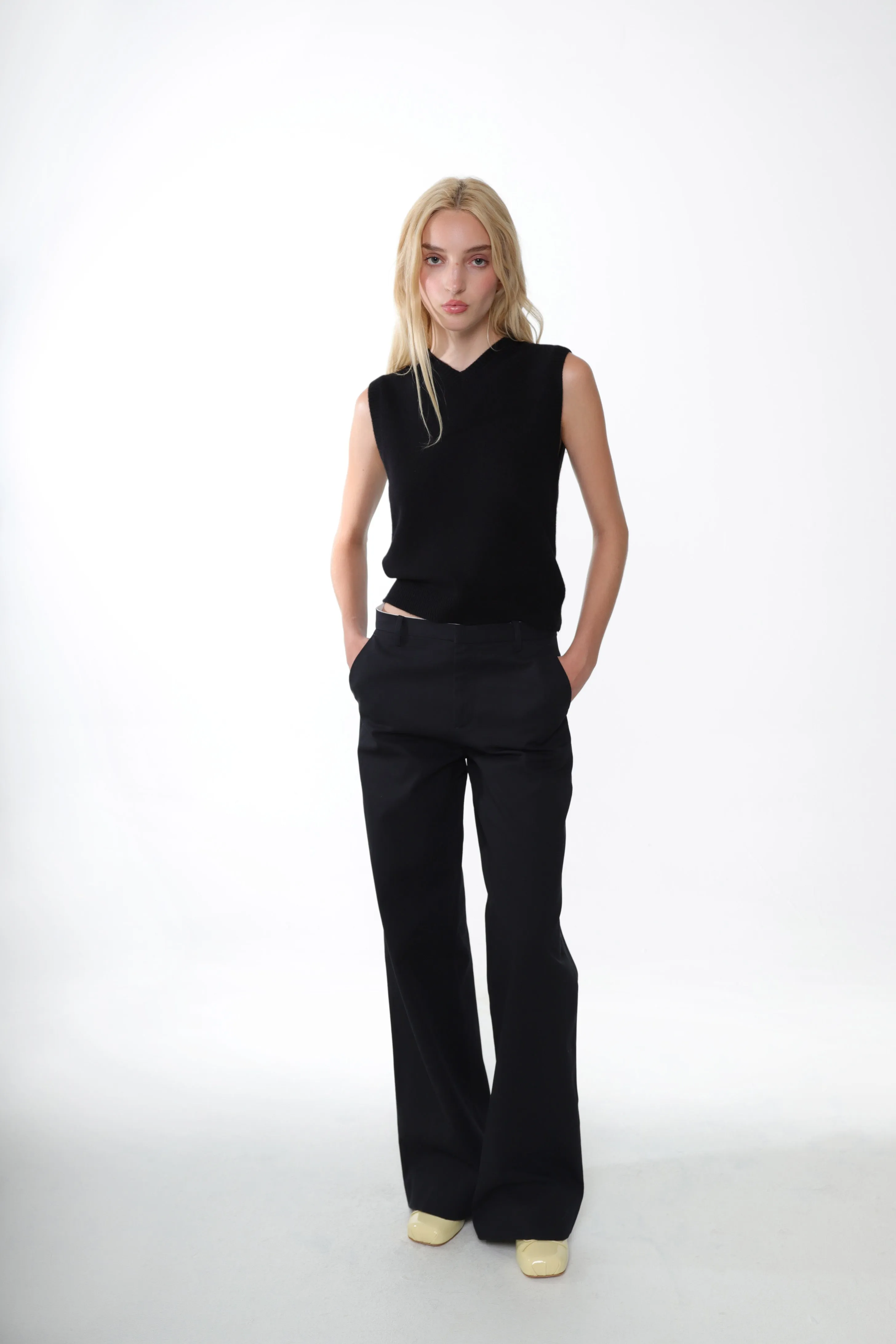 CASHMERE SHRUNKEN VEST IN BLACK sold by Sandy Liang product image thumbnail 2