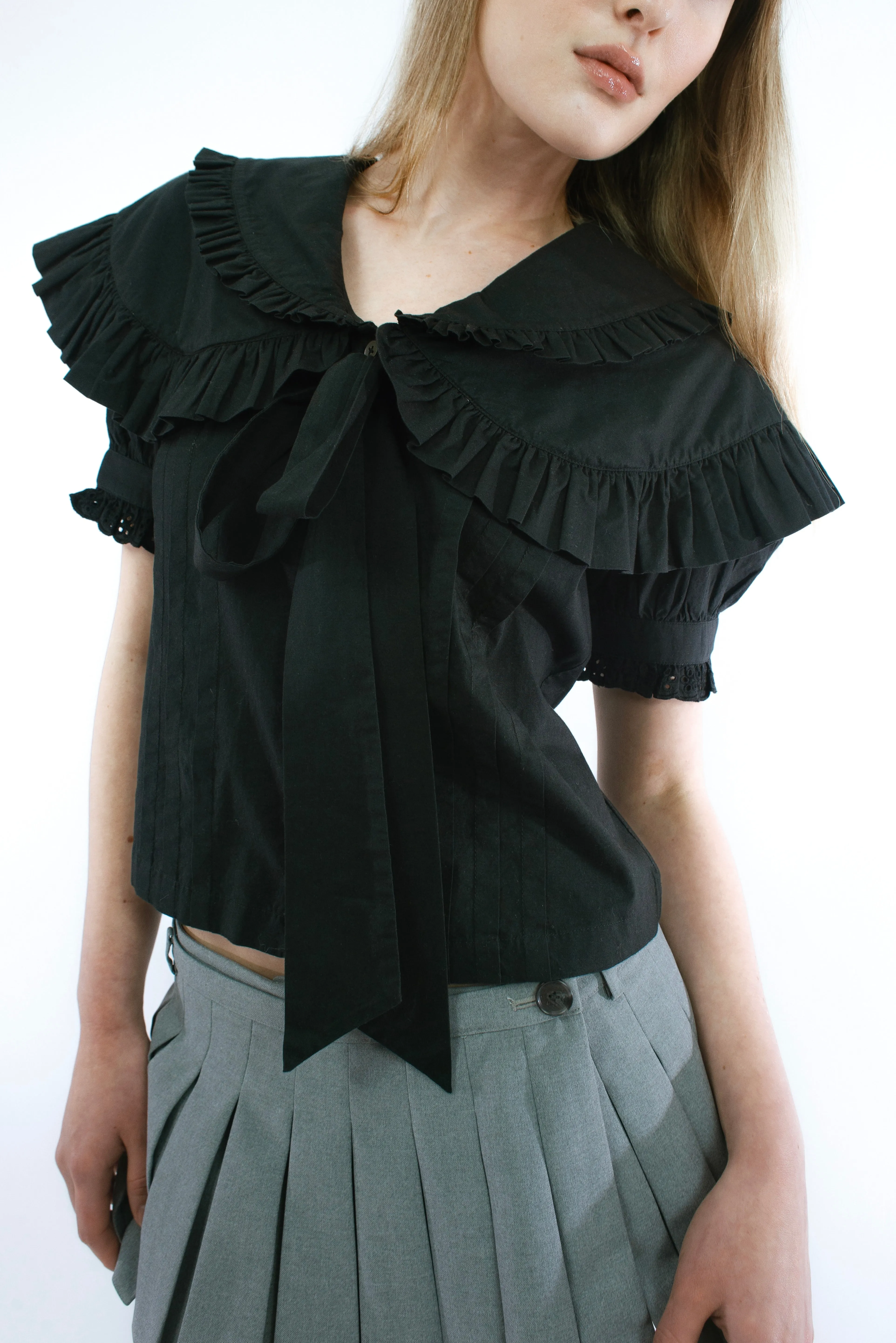 GUAGUA TOP IN BLACK sold by Sandy Liang product image thumbnail 3