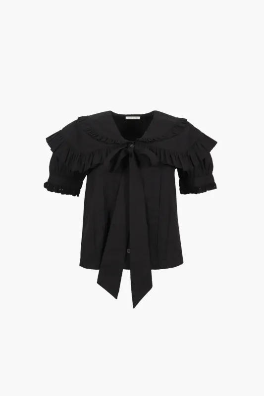 GUAGUA TOP IN BLACK sold by Sandy Liang