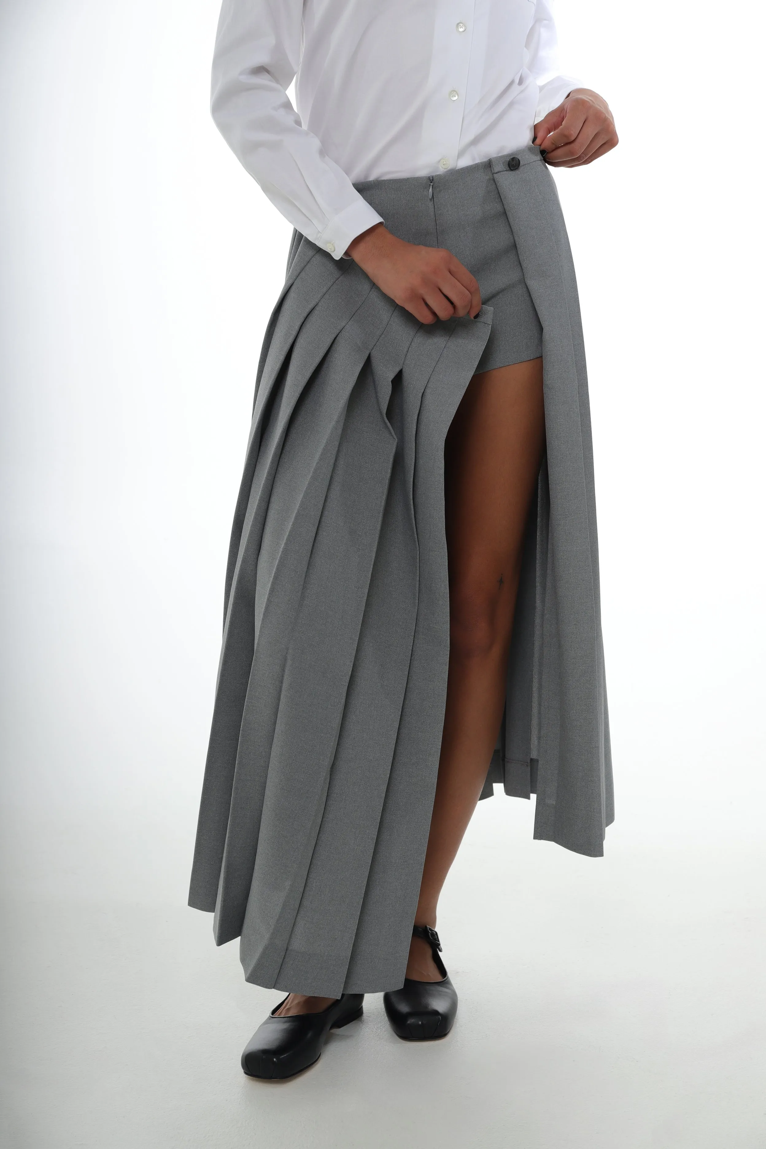 PRIVATE SKORT IN GREY sold by Sandy Liang product image thumbnail 5
