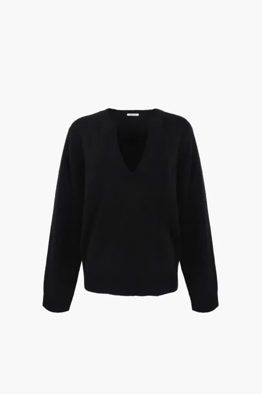 NESH CASHMERE SWEATER IN BLACK sold by Sandy Liang