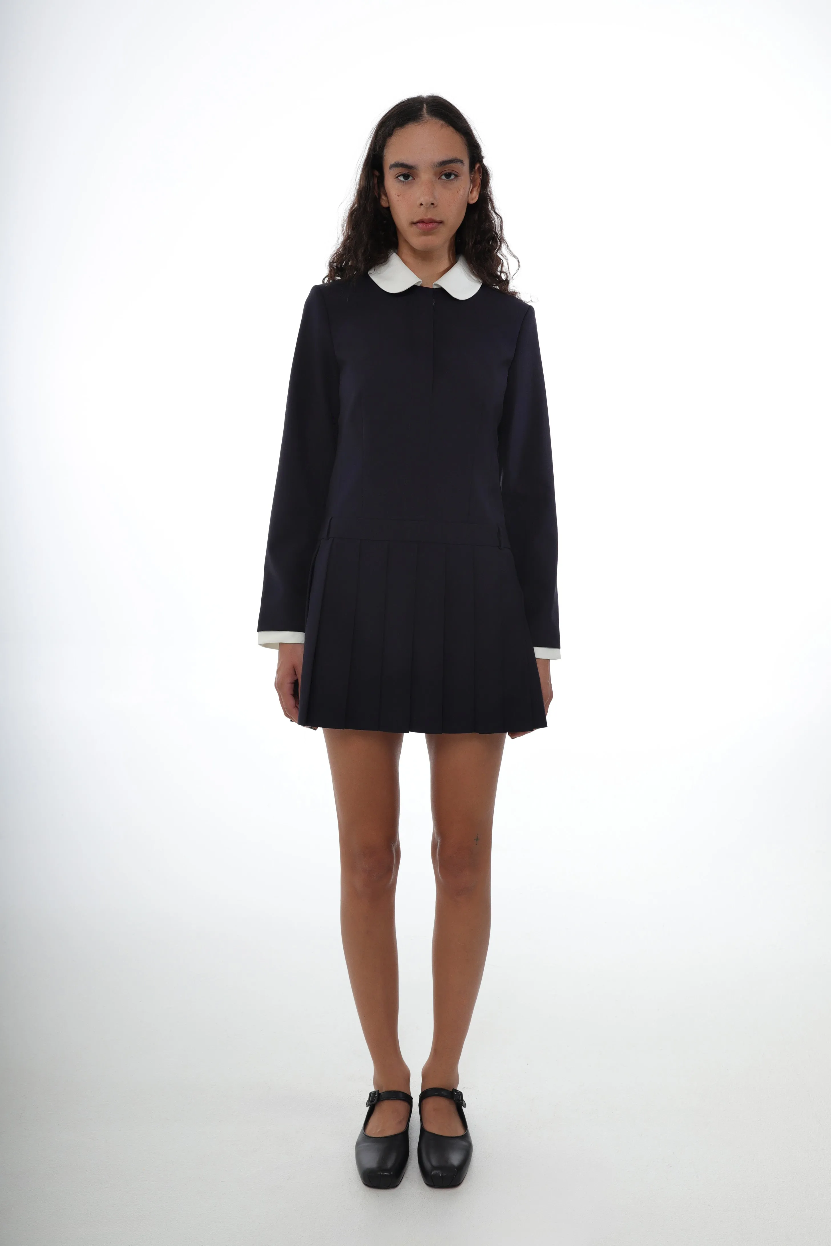 ADO DRESS IN NAVY sold by Sandy Liang product image thumbnail 2