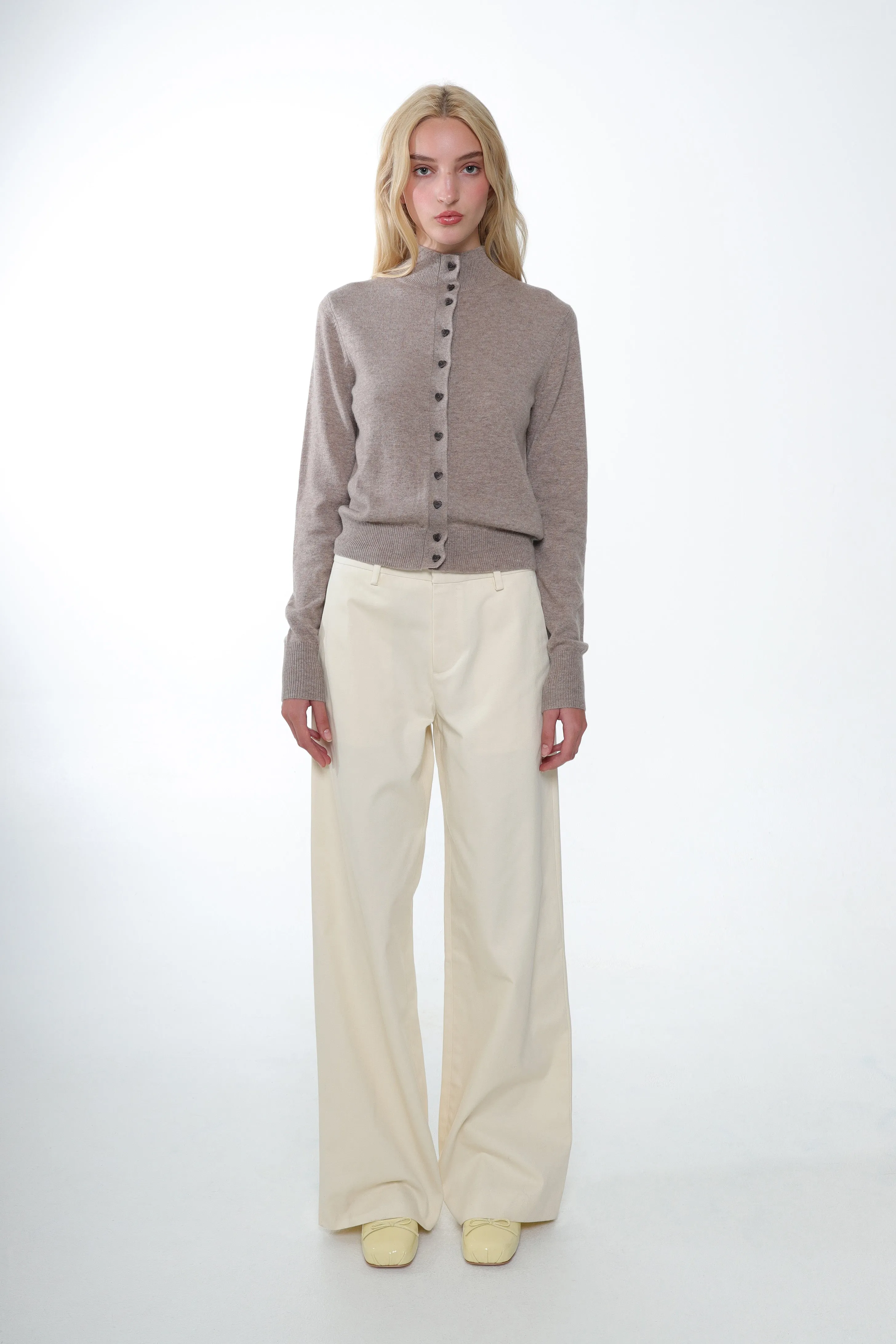 BOUIE CARDIGAN IN TAUPE sold by Sandy Liang product image thumbnail 2