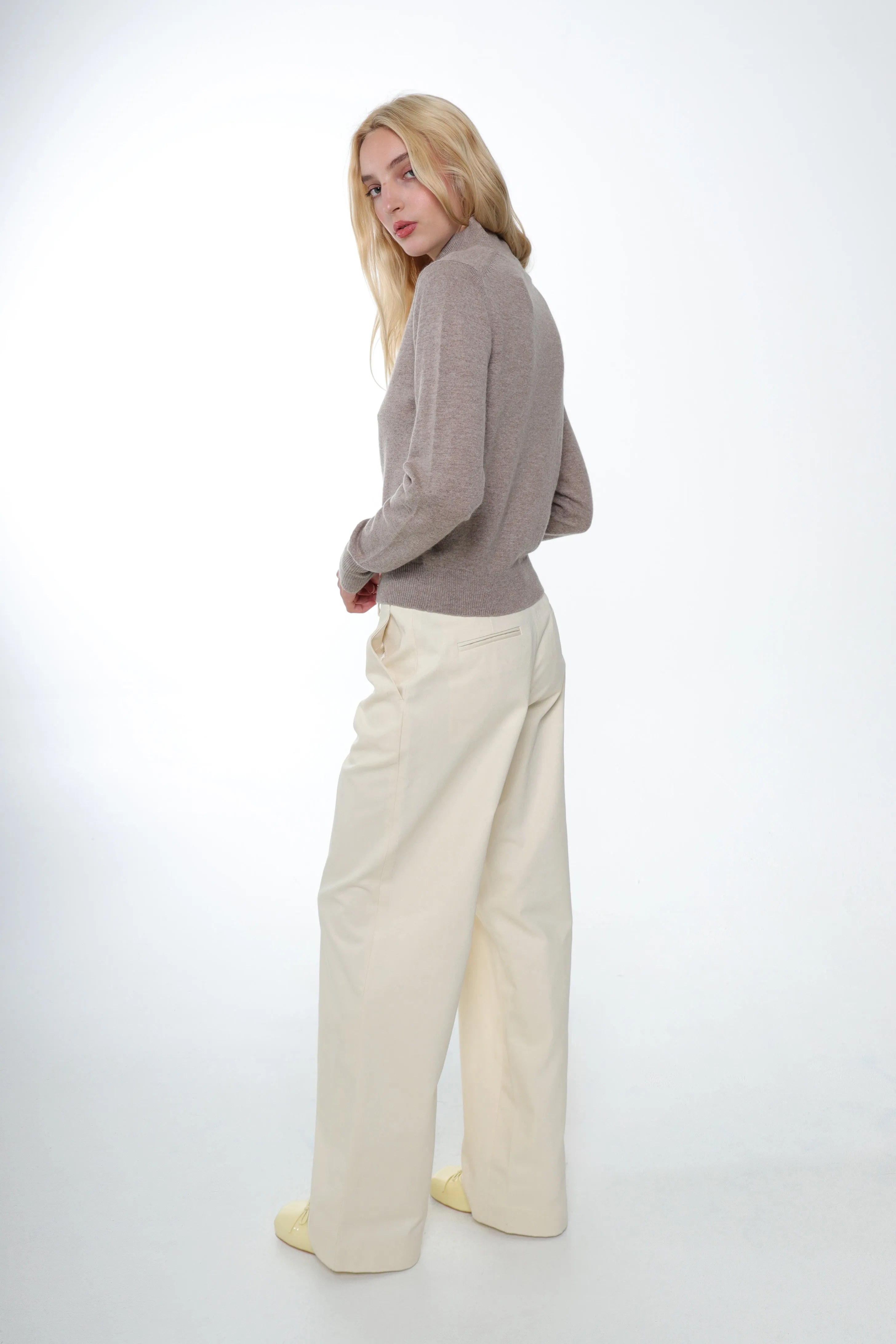 BOUIE CARDIGAN IN TAUPE sold by Sandy Liang product image thumbnail 4