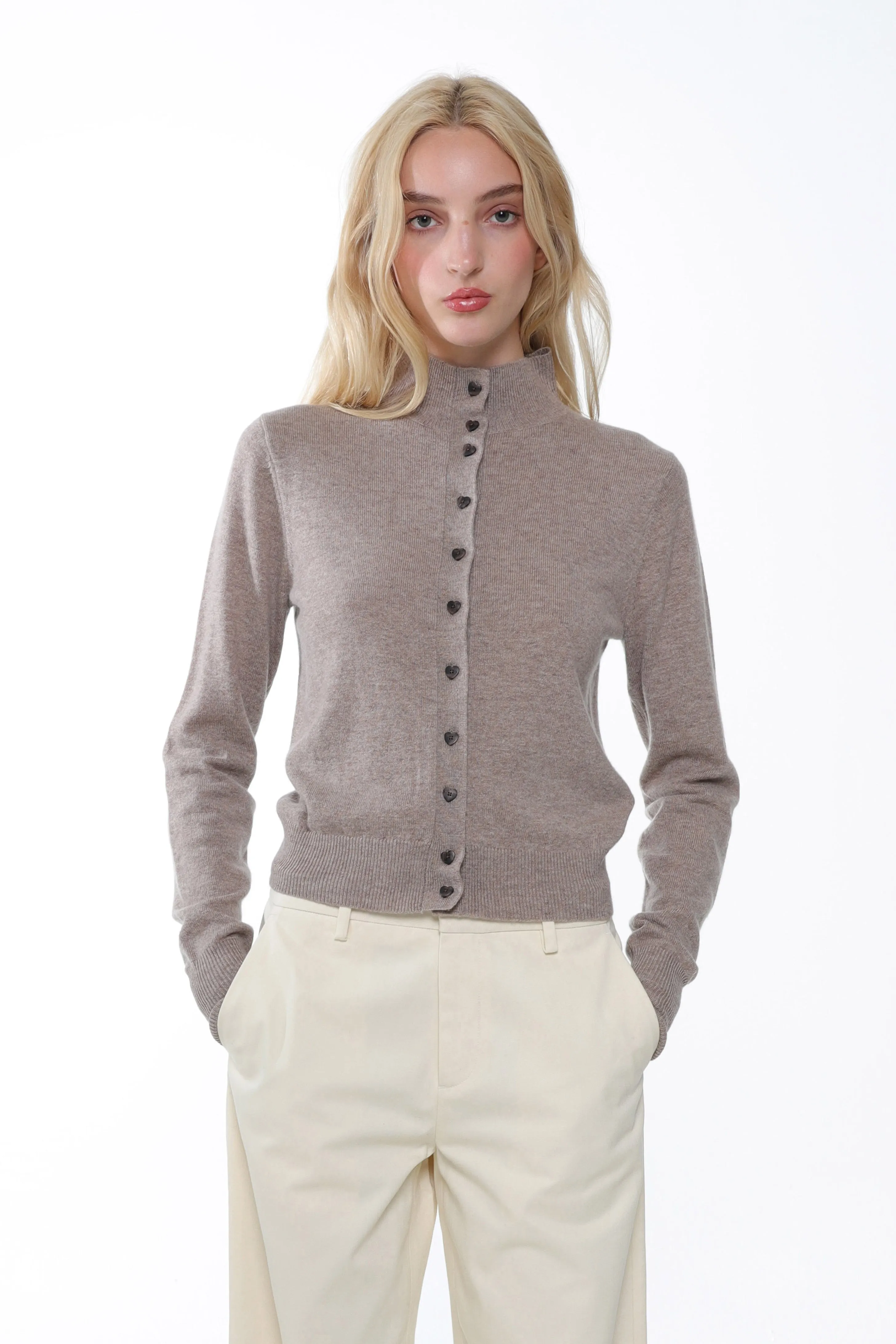 BOUIE CARDIGAN IN TAUPE sold by Sandy Liang product image thumbnail 5