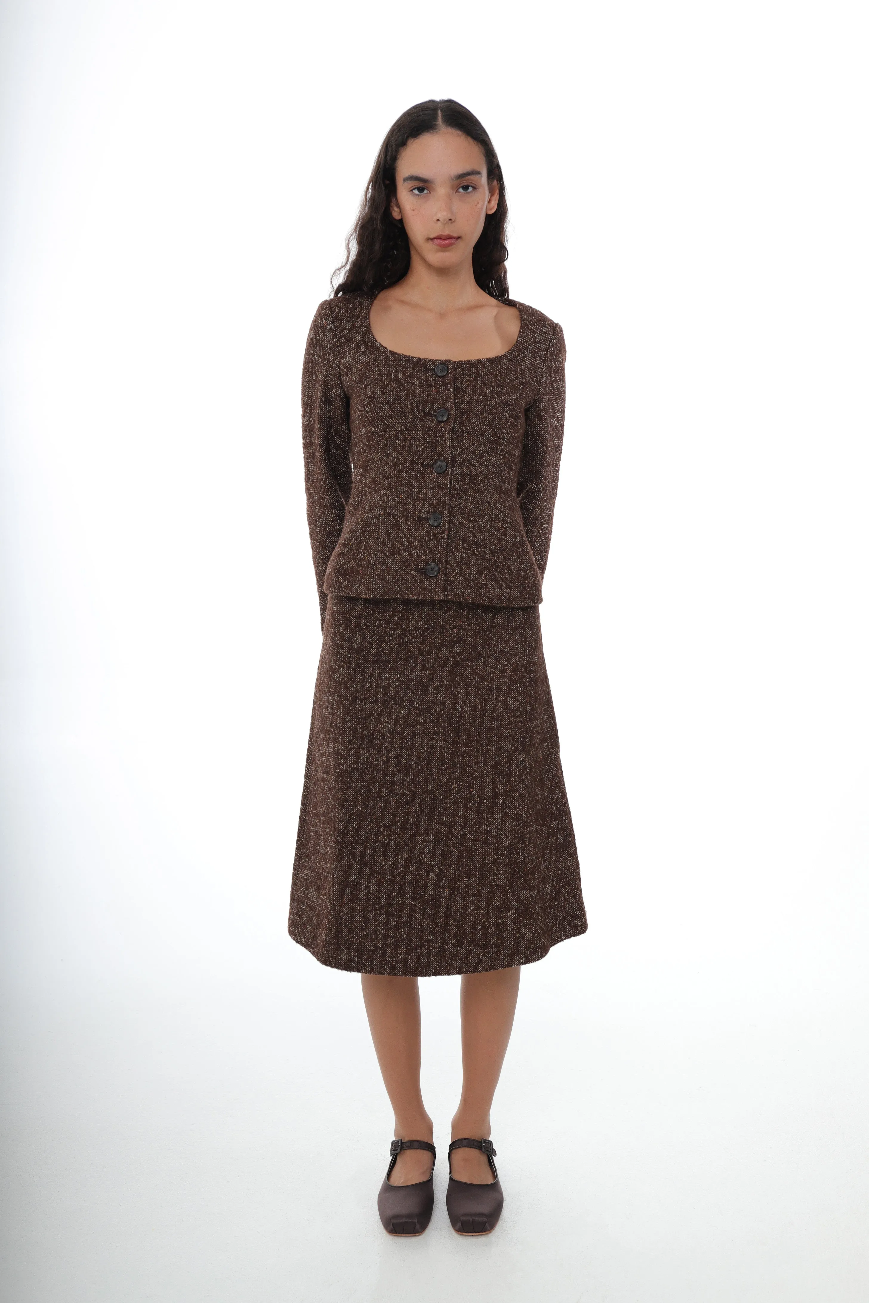 MERCURY SKIRT IN ESPRESSO sold by Sandy Liang product image thumbnail 2