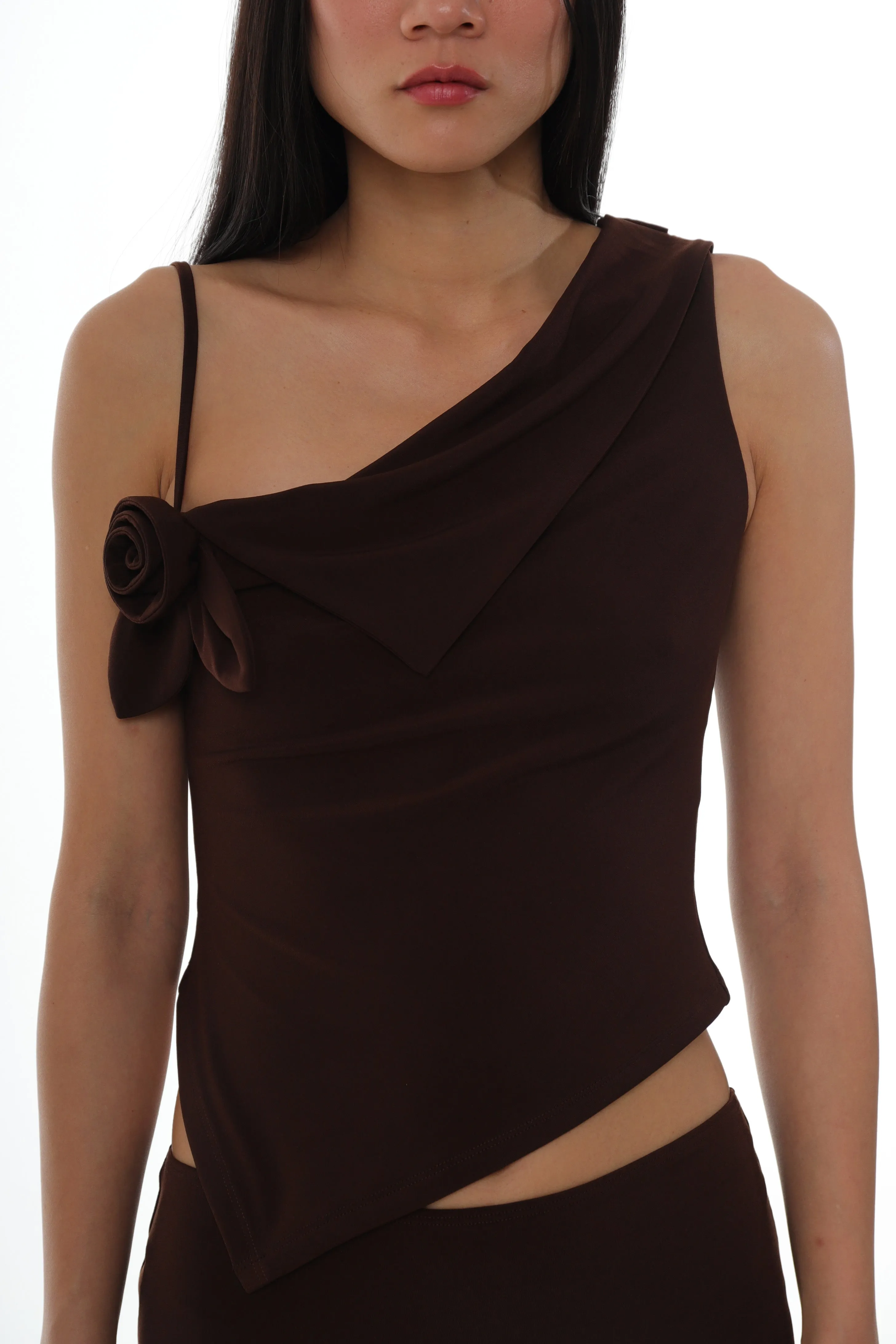 DORY TOP IN DARK BROWN sold by Sandy Liang product image thumbnail 5