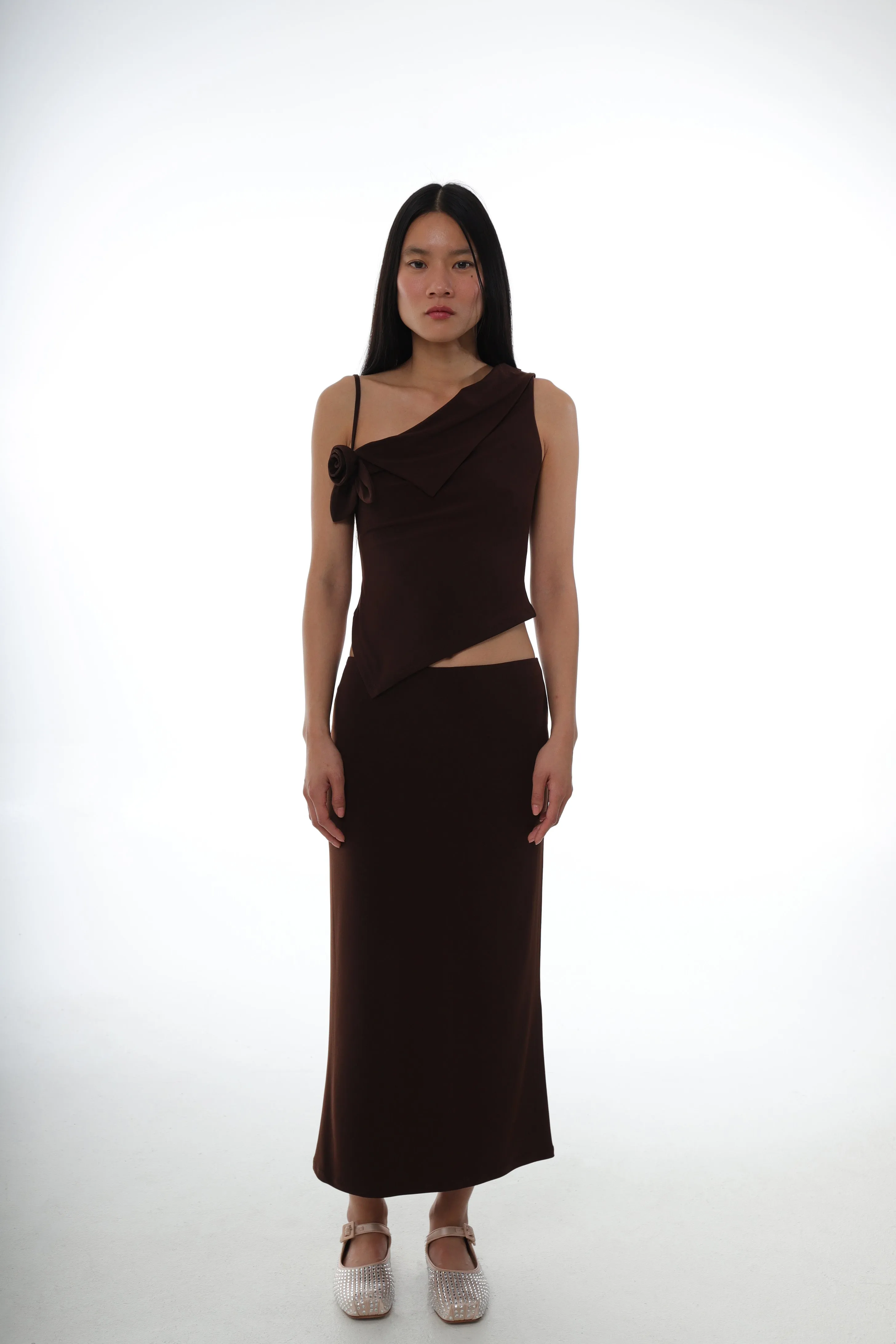 DORY TOP IN DARK BROWN sold by Sandy Liang product image thumbnail 2
