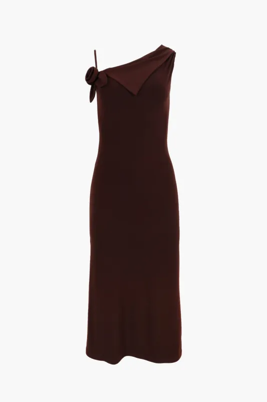 OTTER DRESS IN DARK BROWN sold by Sandy Liang