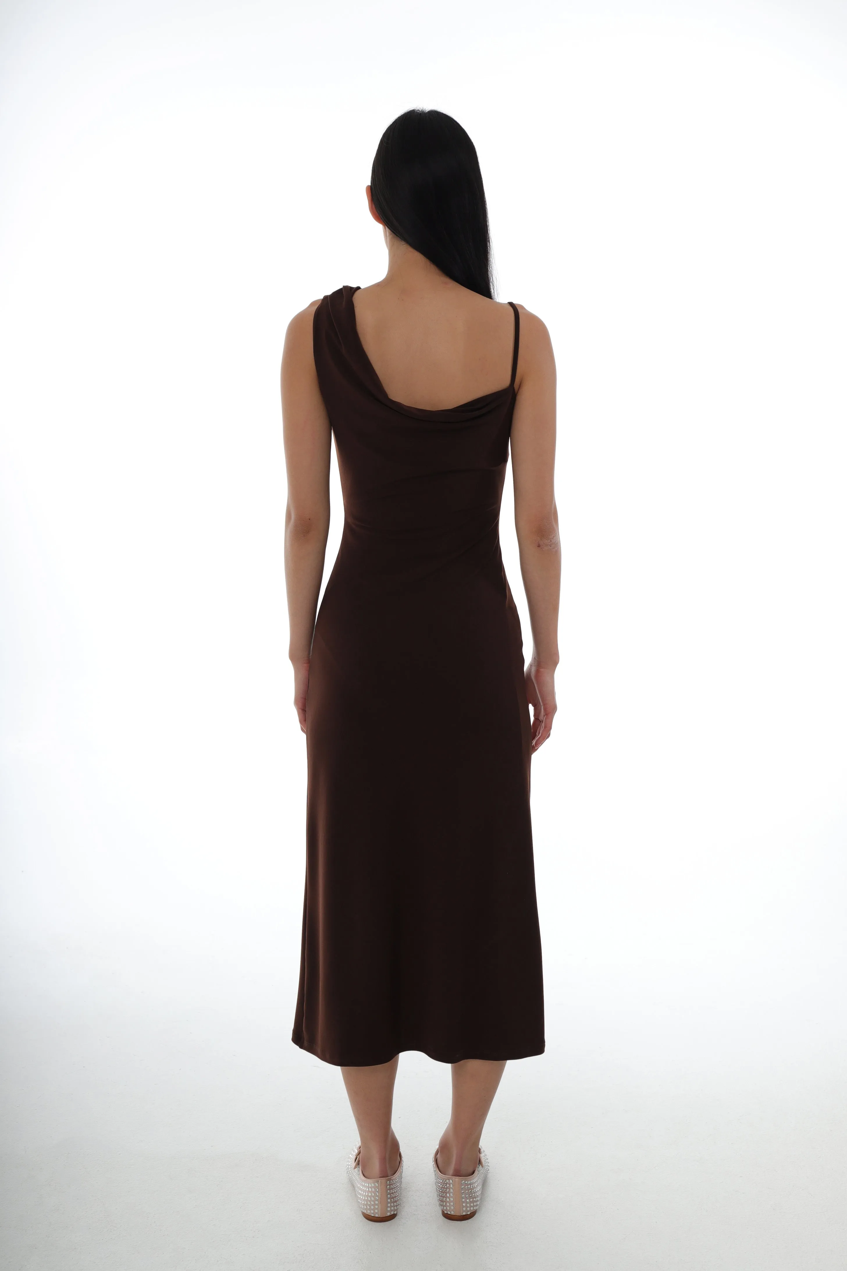 OTTER DRESS IN DARK BROWN sold by Sandy Liang product image thumbnail 3