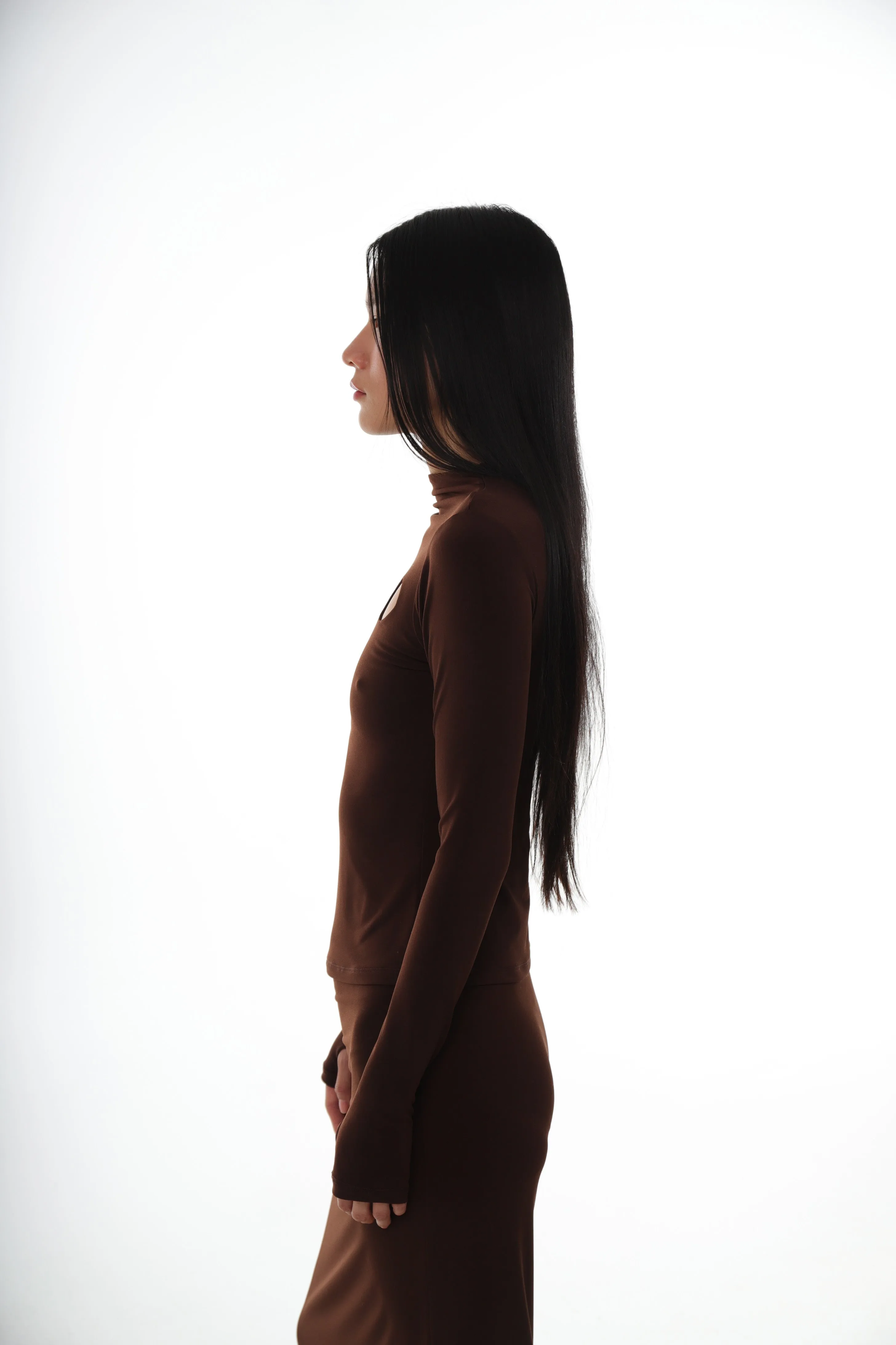 BELLA TOP IN DARK BROWN sold by Sandy Liang product image thumbnail 3