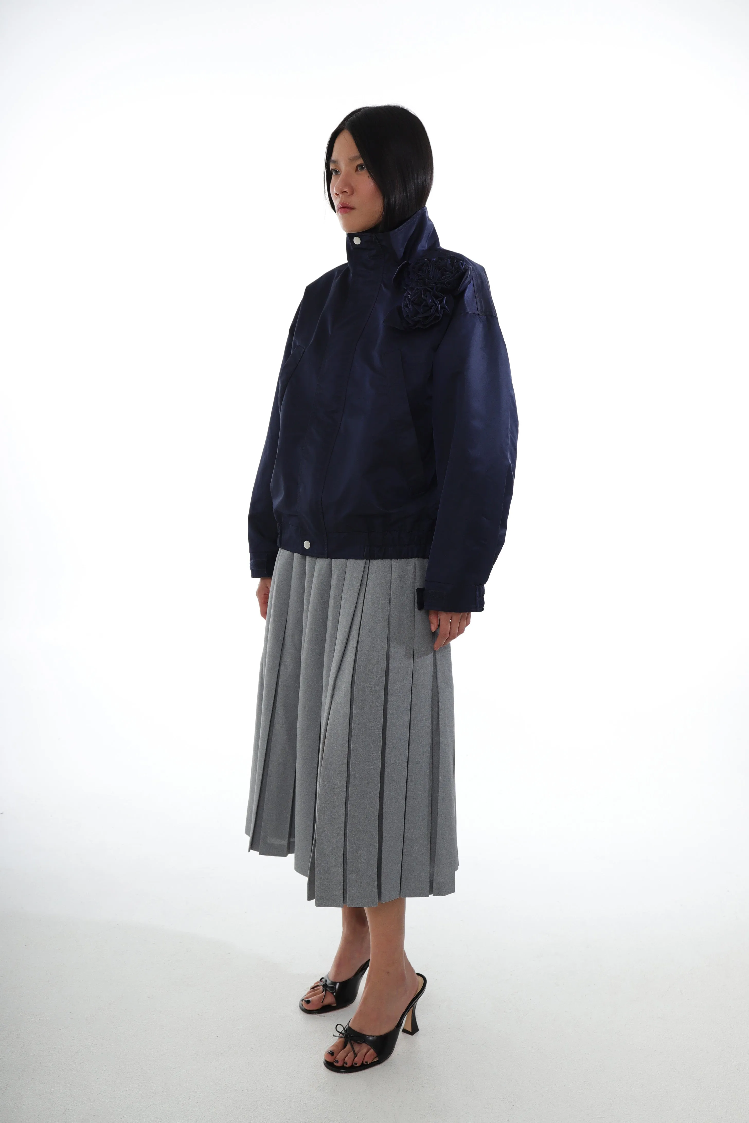 CARLTON JACKET IN NAVY sold by Sandy Liang product image thumbnail 4