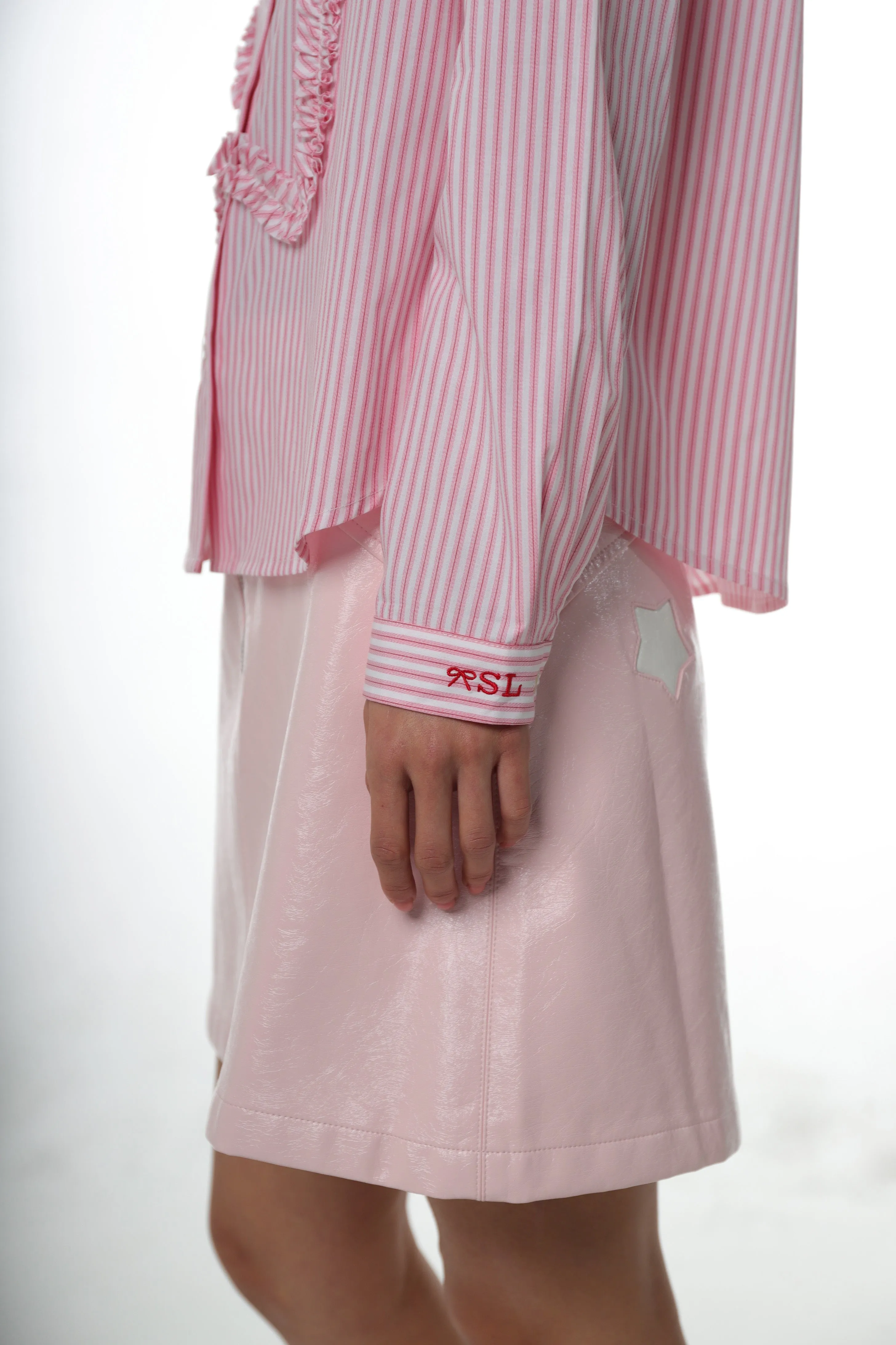 SIRIUS SHIRT IN PINK STRIPE sold by Sandy Liang product image thumbnail 4