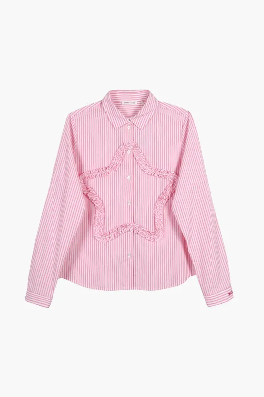 SIRIUS SHIRT IN PINK STRIPE sold by Sandy Liang