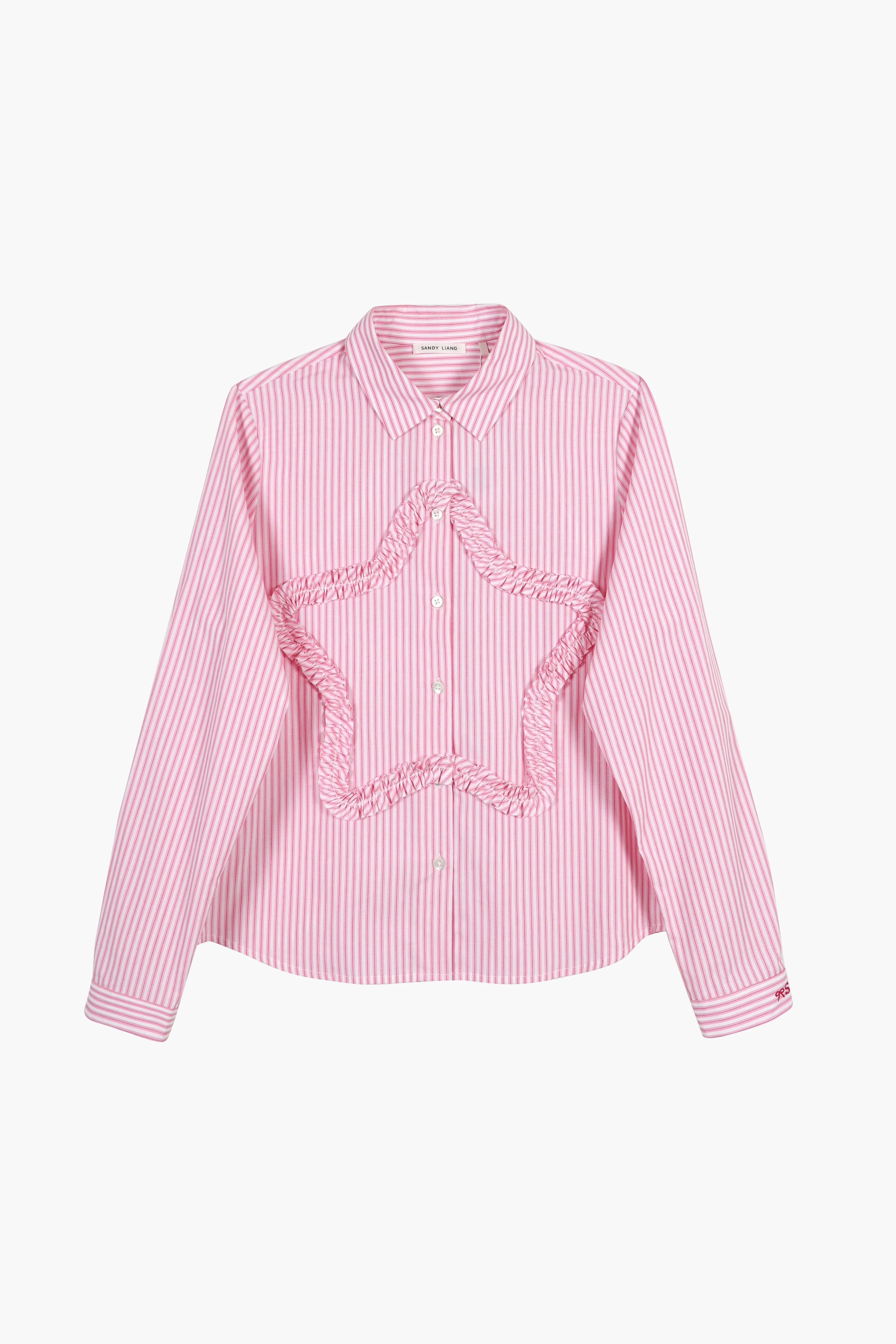 SIRIUS SHIRT IN PINK STRIPE sold by Sandy Liang