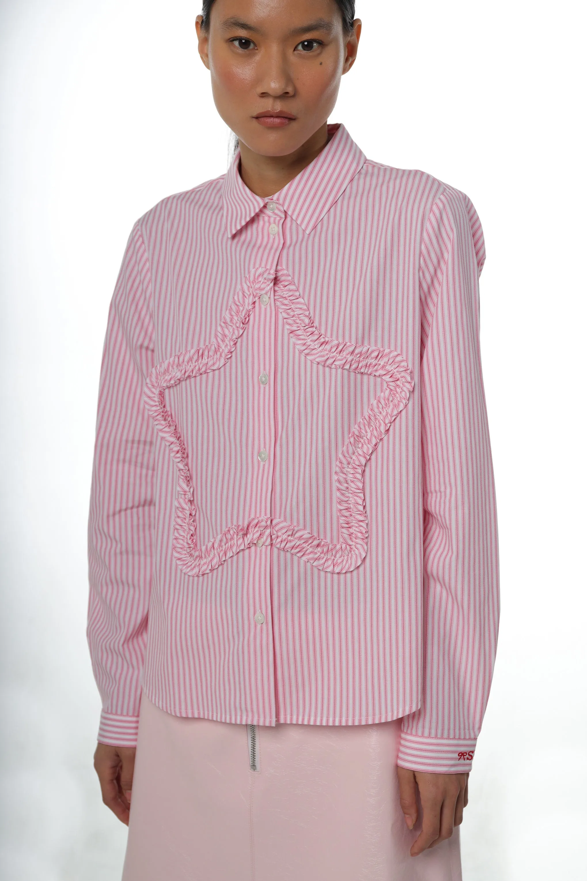 SIRIUS SHIRT IN PINK STRIPE sold by Sandy Liang product image thumbnail 2