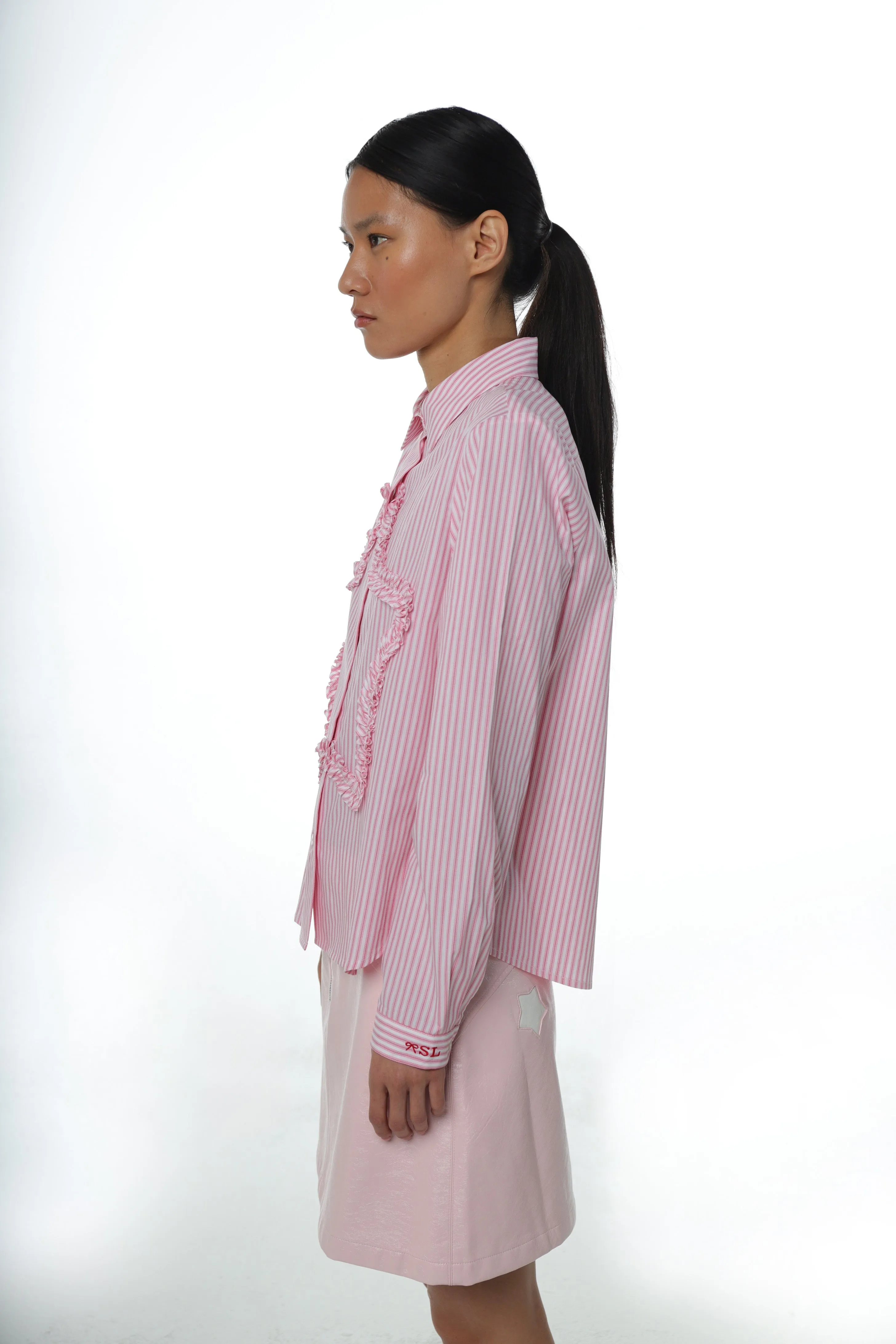 SIRIUS SHIRT IN PINK STRIPE sold by Sandy Liang product image thumbnail 3