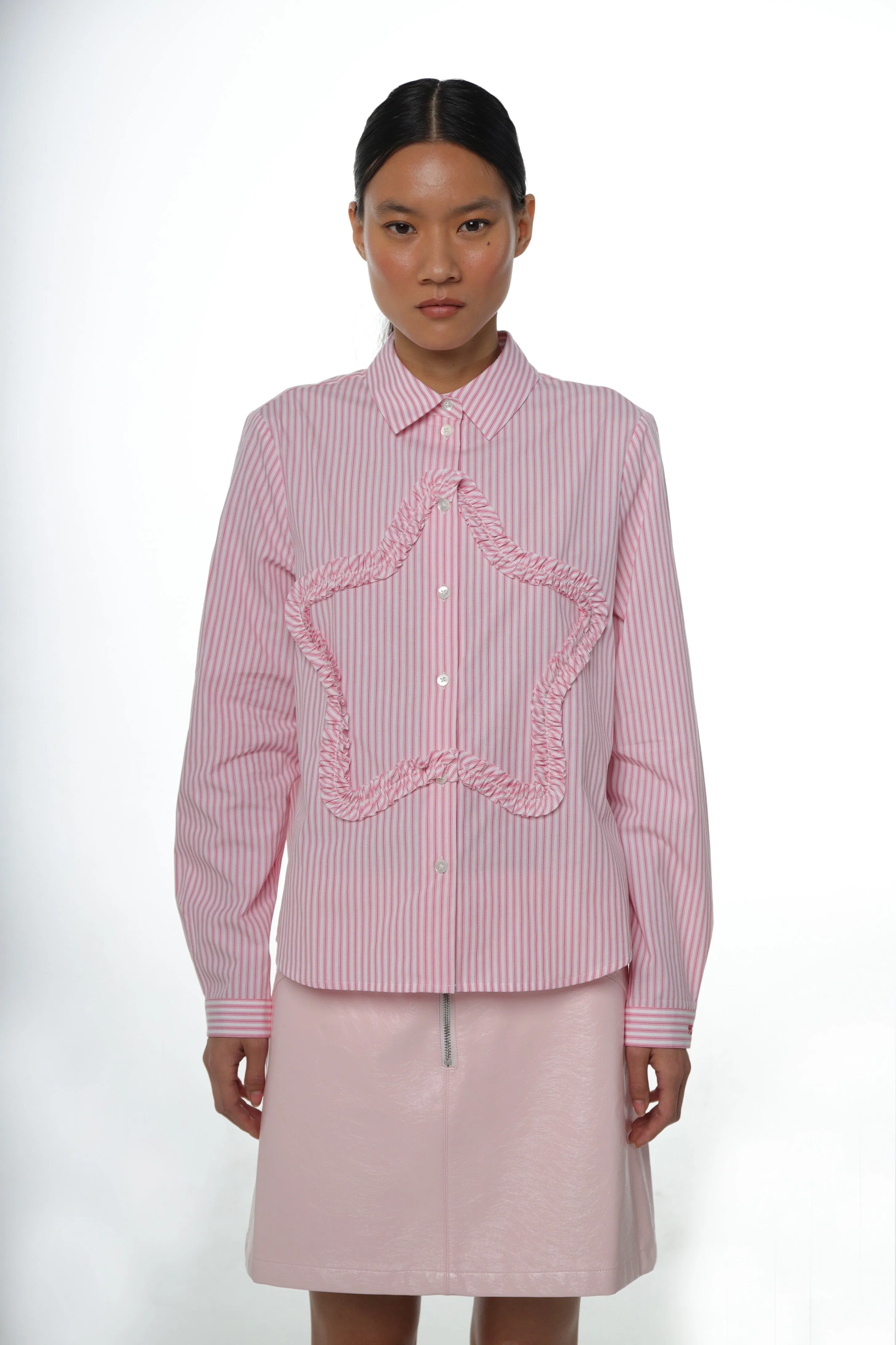 SIRIUS SHIRT IN PINK STRIPE sold by Sandy Liang product image thumbnail 5