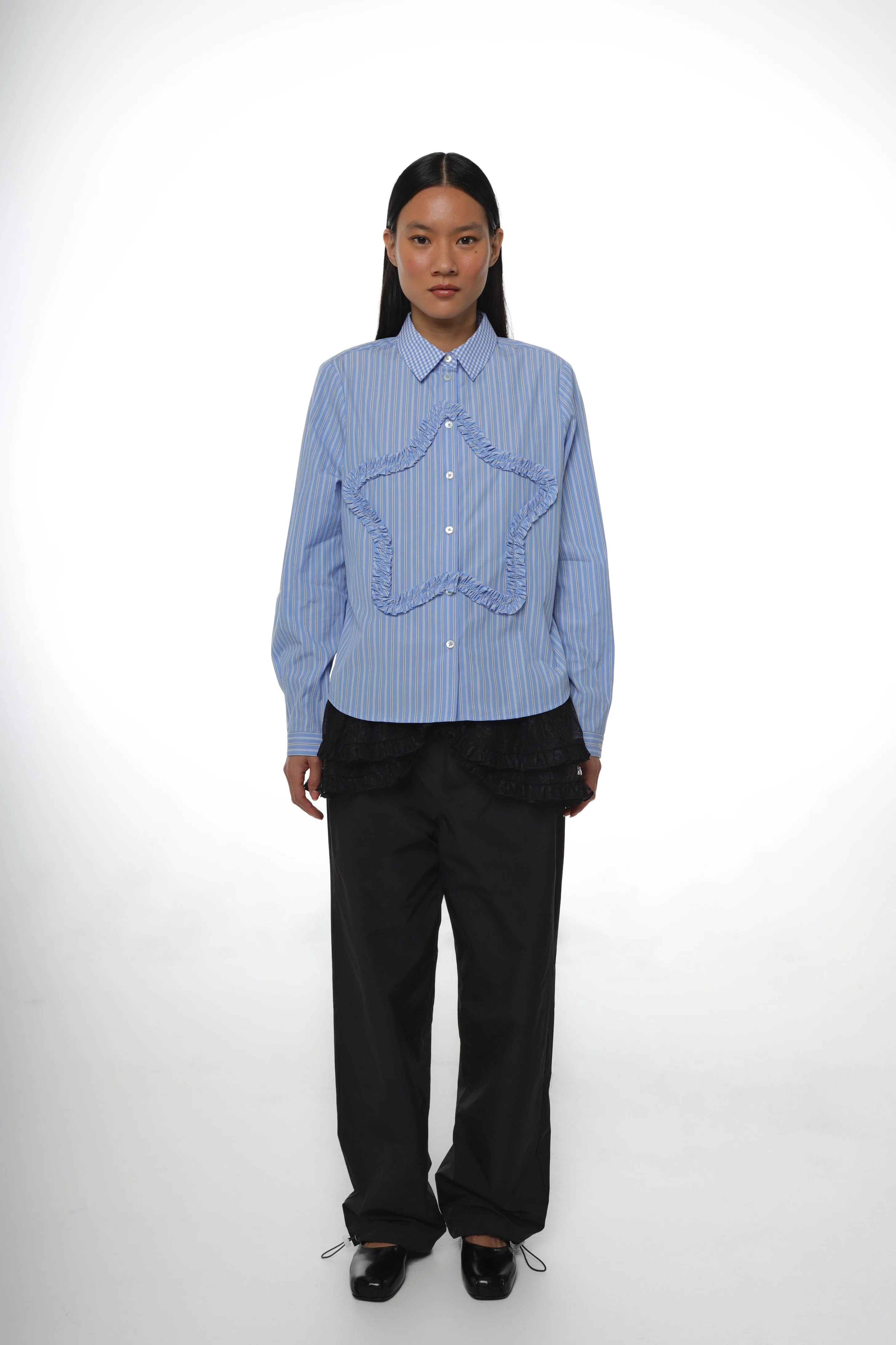 SIRIUS SHIRT IN LIGHT BLUE STRIPE sold by Sandy Liang product image thumbnail 2