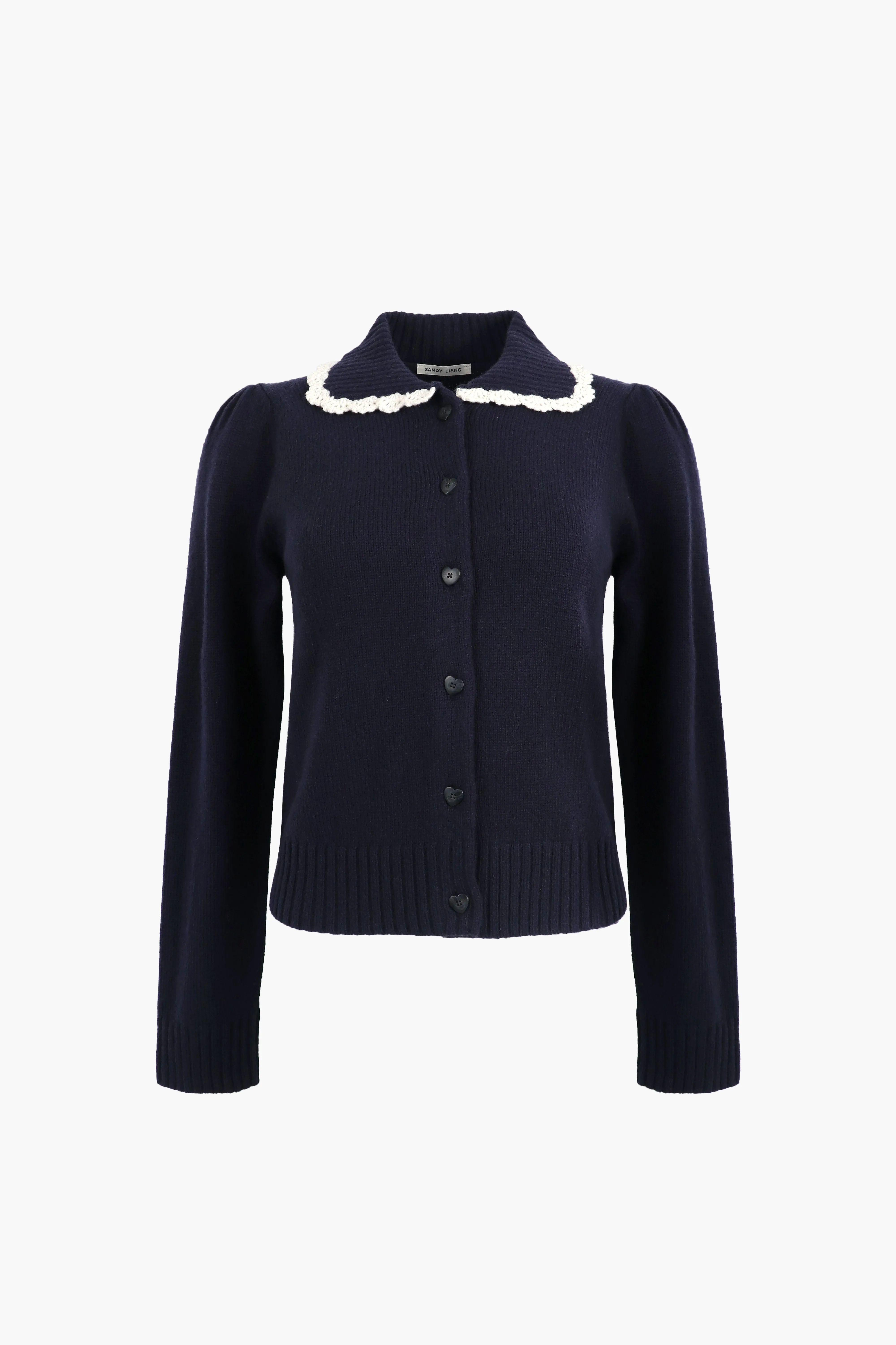 ROCHE CARDIGAN IN NAVY sold by Sandy Liang