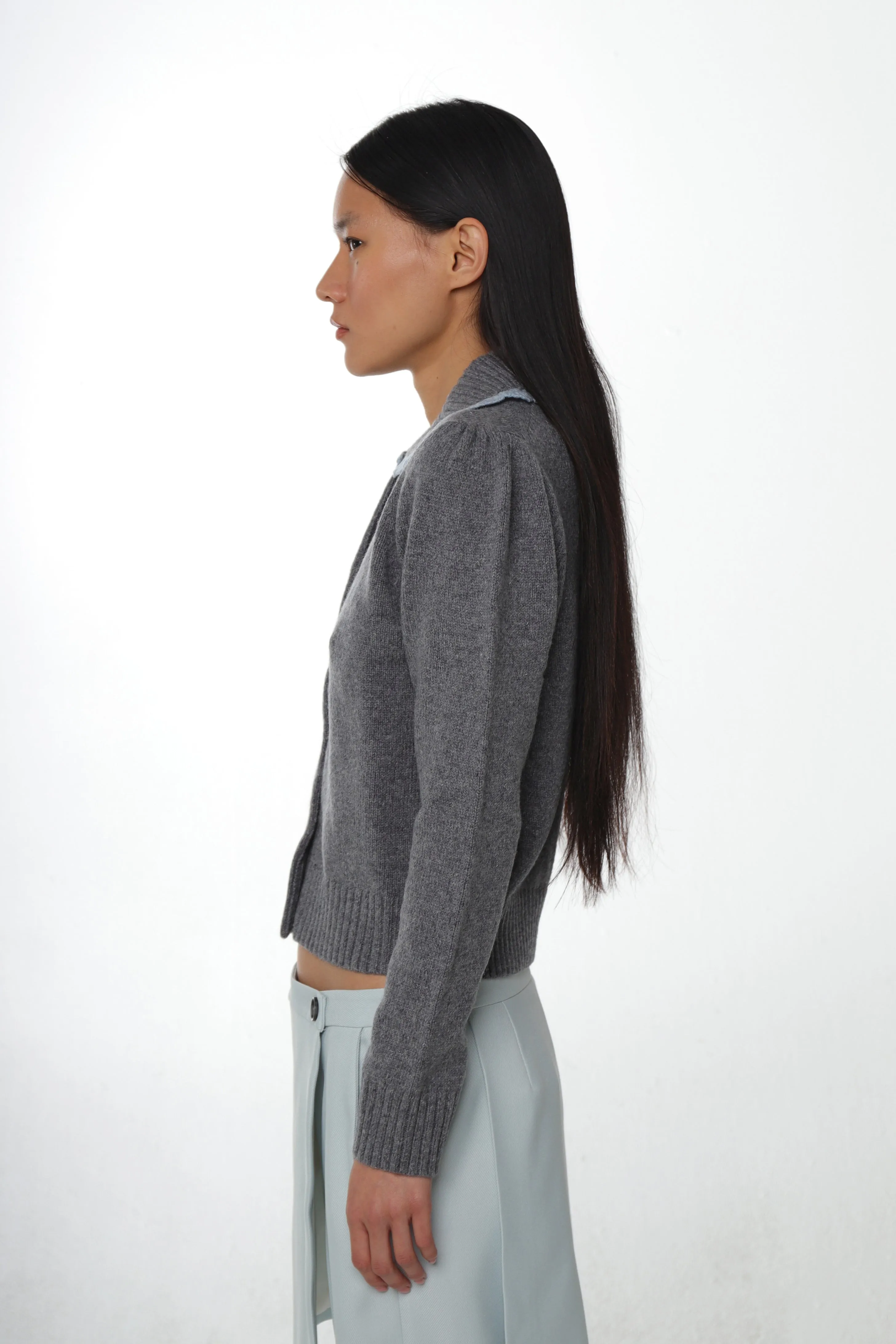 ROCHE CARDIGAN IN CHARCOAL sold by Sandy Liang product image thumbnail 3