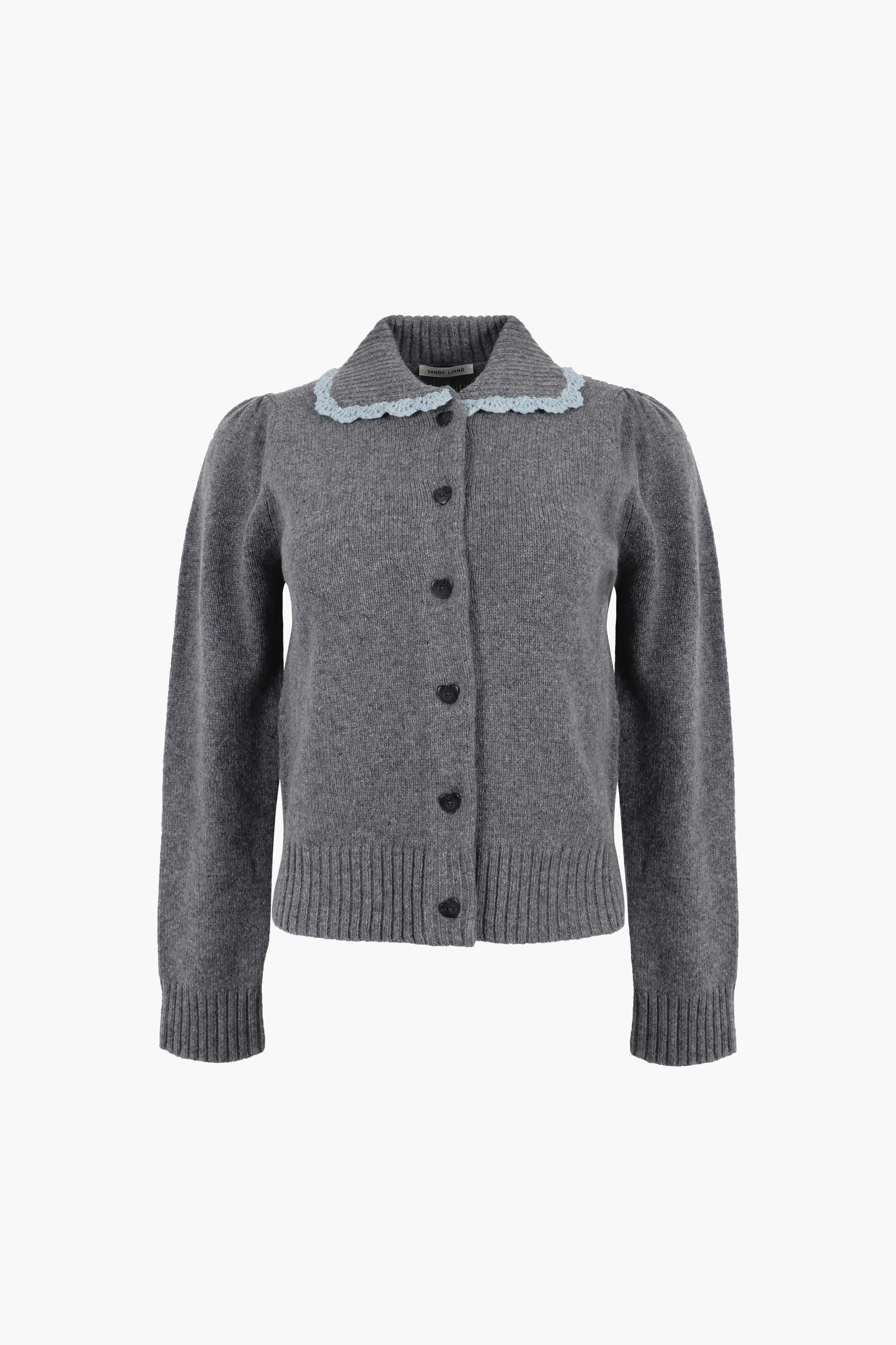 ROCHE CARDIGAN IN CHARCOAL sold by Sandy Liang