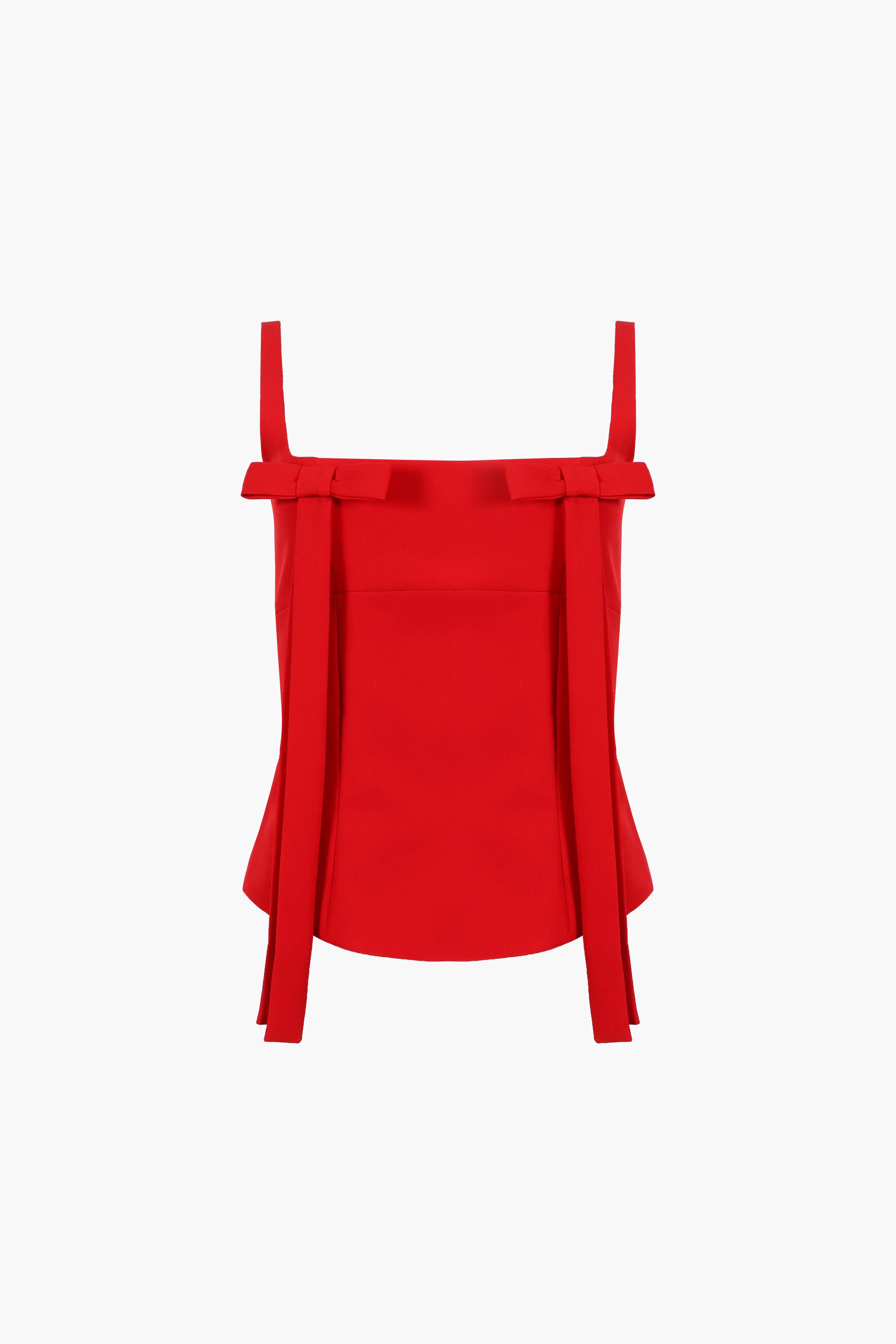 TEACUP TANK IN RED sold by Sandy Liang