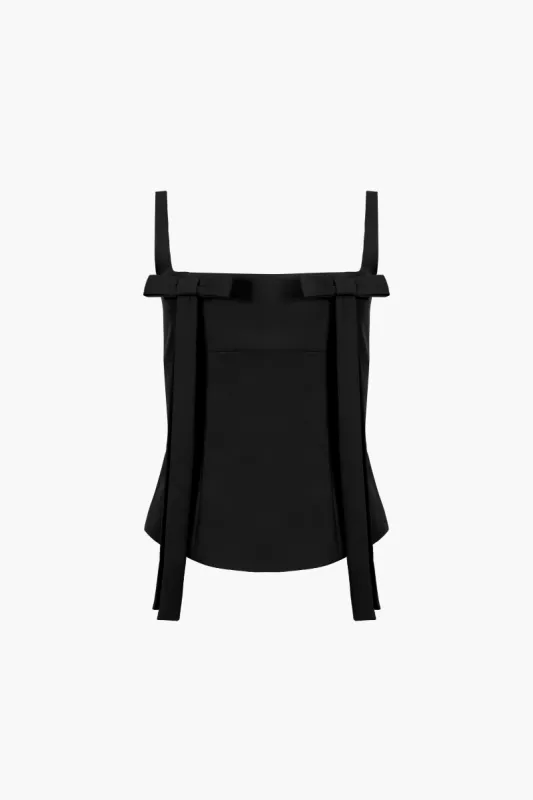 TEACUP TANK IN BLACK sold by Sandy Liang