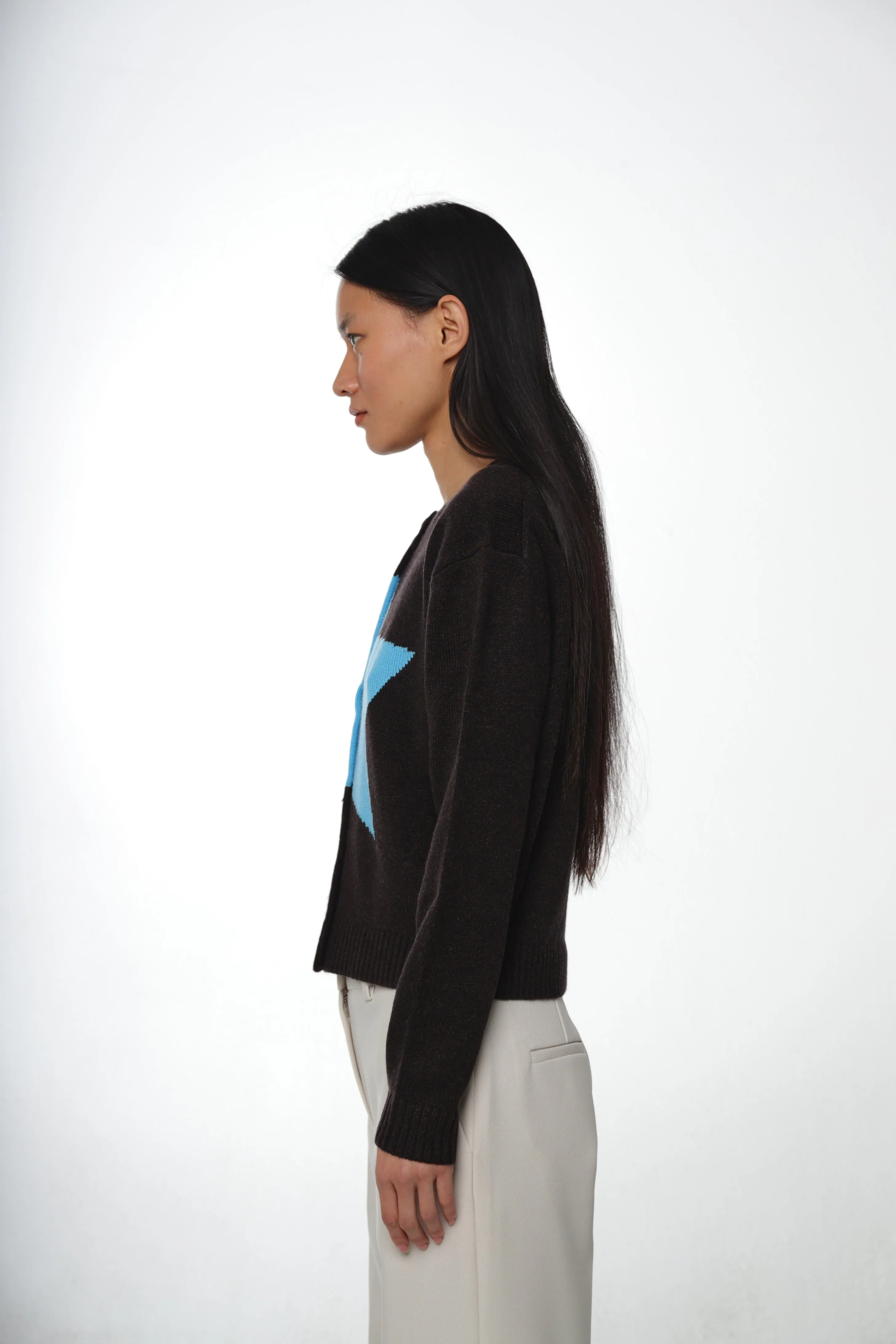 BOUCHETTE CARDIGAN IN DARK BROWN sold by Sandy Liang product image thumbnail 3