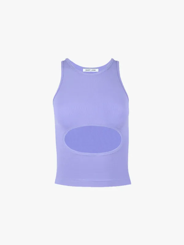 RIBLET TANK IN LILAC sold by Sandy Liang